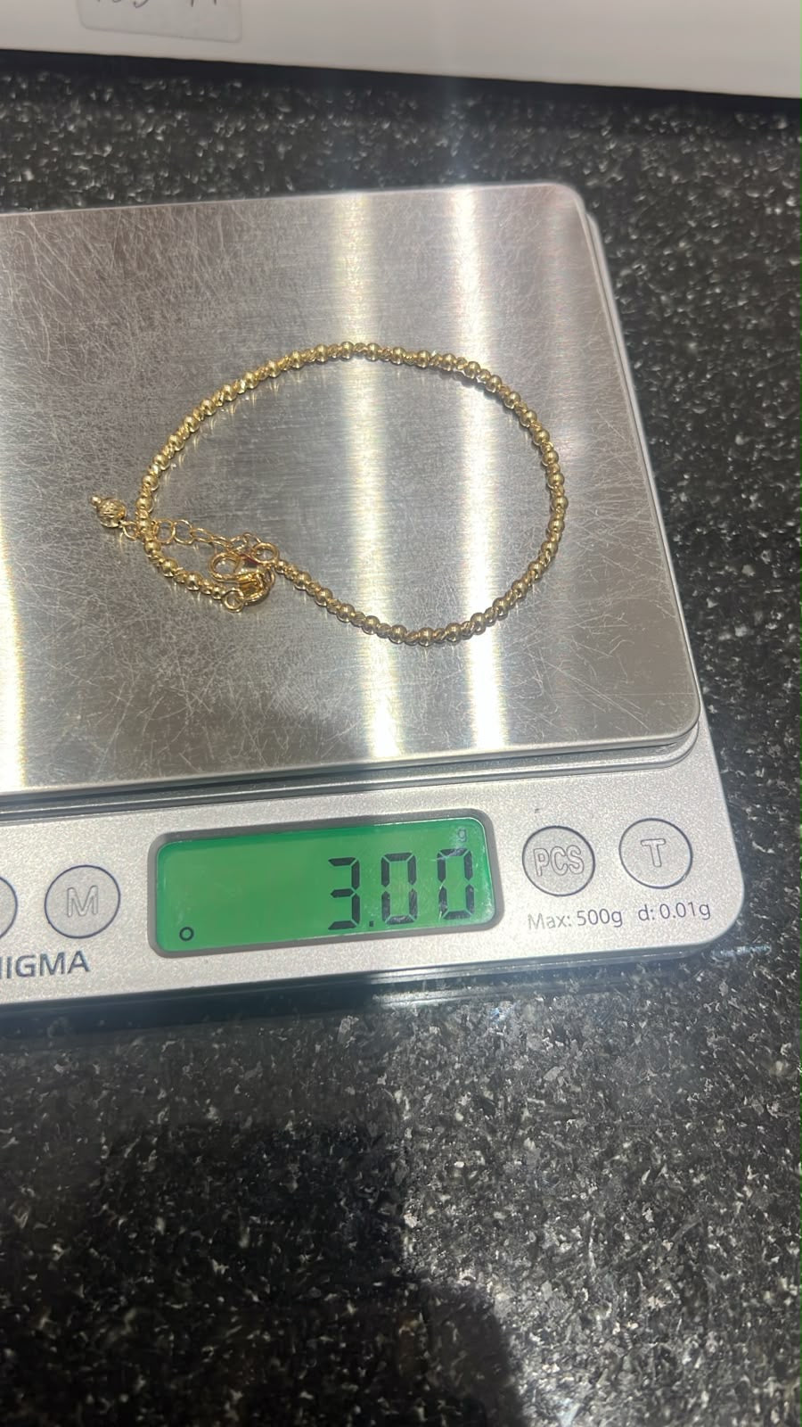 18K Solid Gold Ball Bracelet | 7.5 Inches | 2.9g | Extra