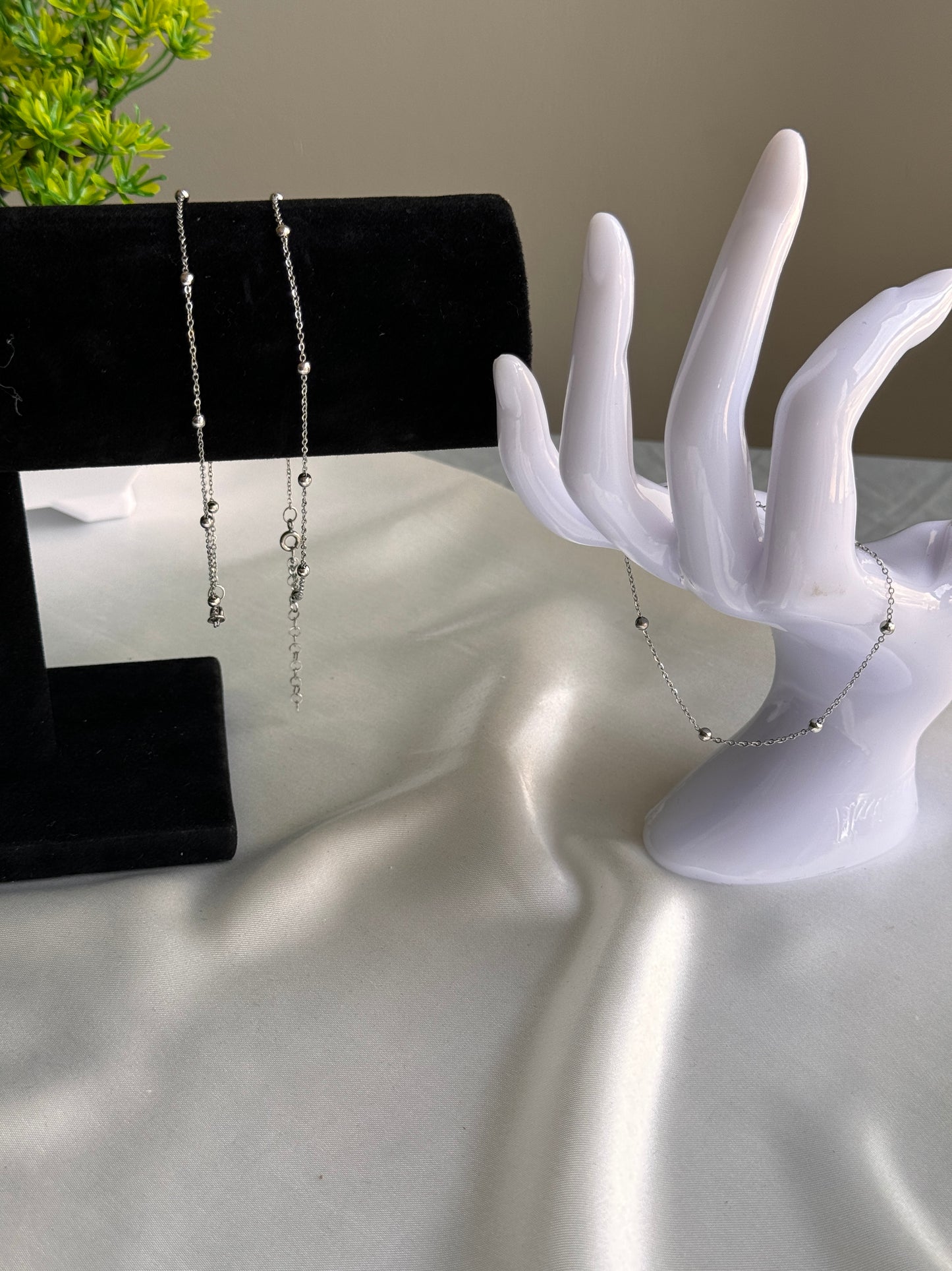 Doha Silver Stainless Steel Bracelet and Anklet Set