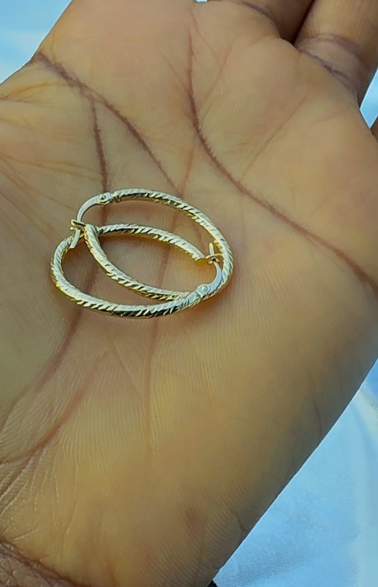 Degaf 18ct Pure Gold Hoop Earrings