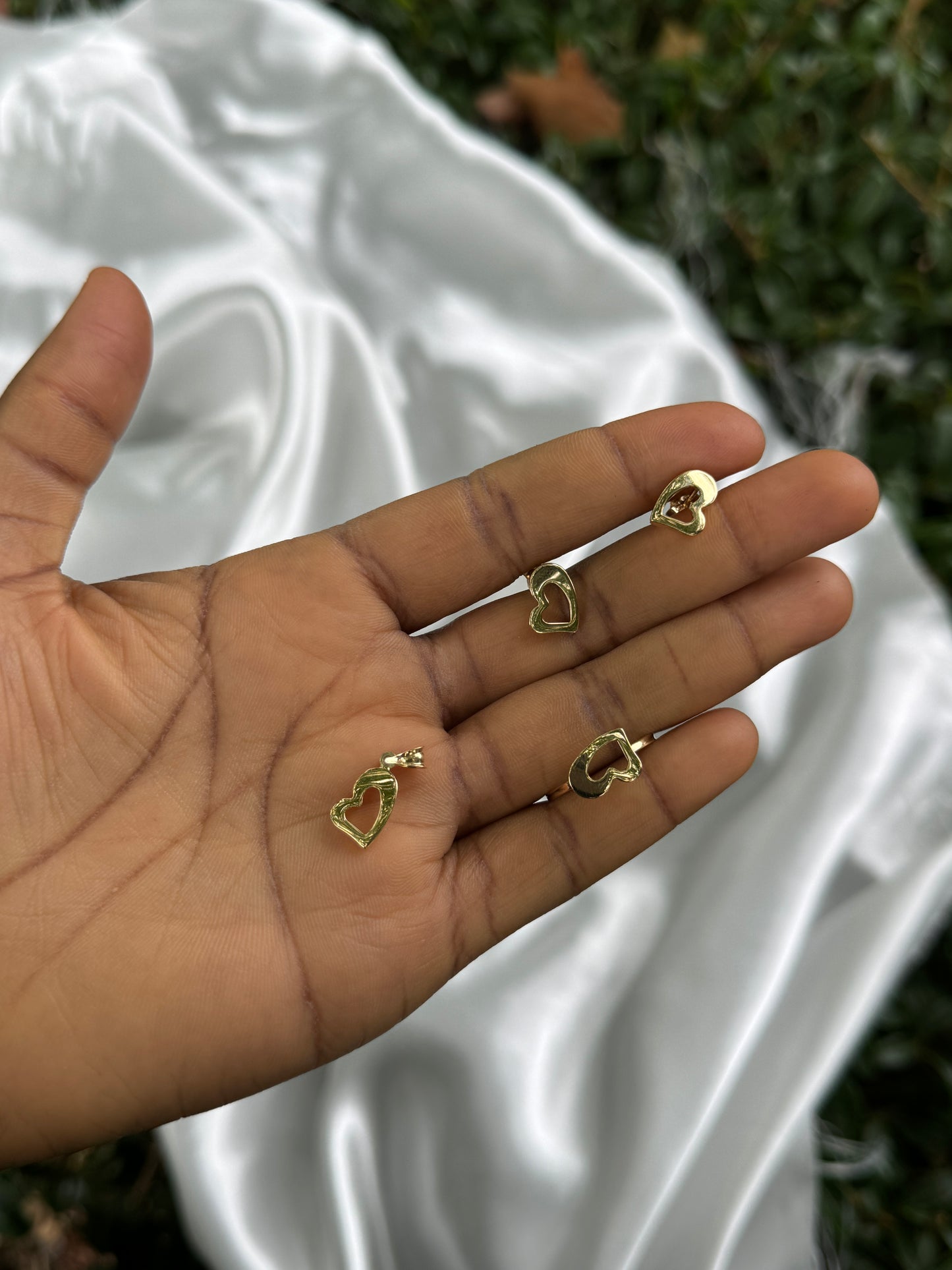 Degam Pure 18 Karat Italian Gold Jewellery Set Ring US 8