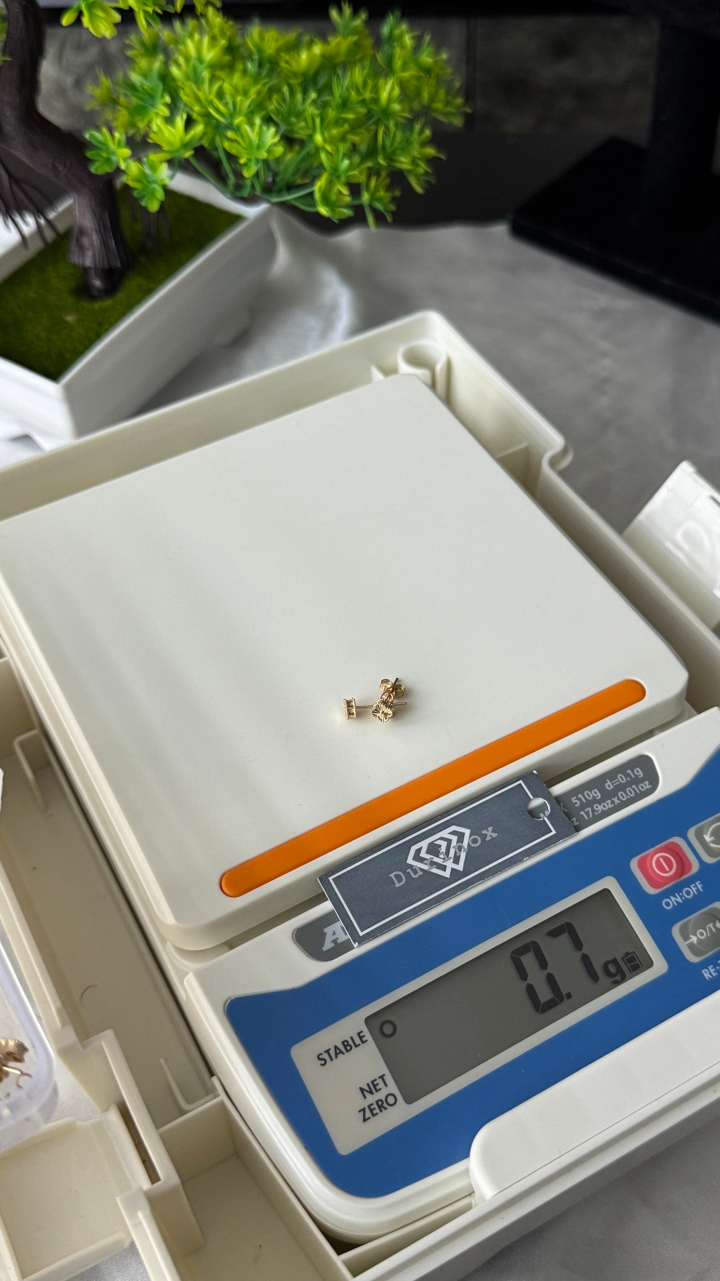 18K Solid Gold Mini Clover Stud Earrings | 0.7g (Extra)