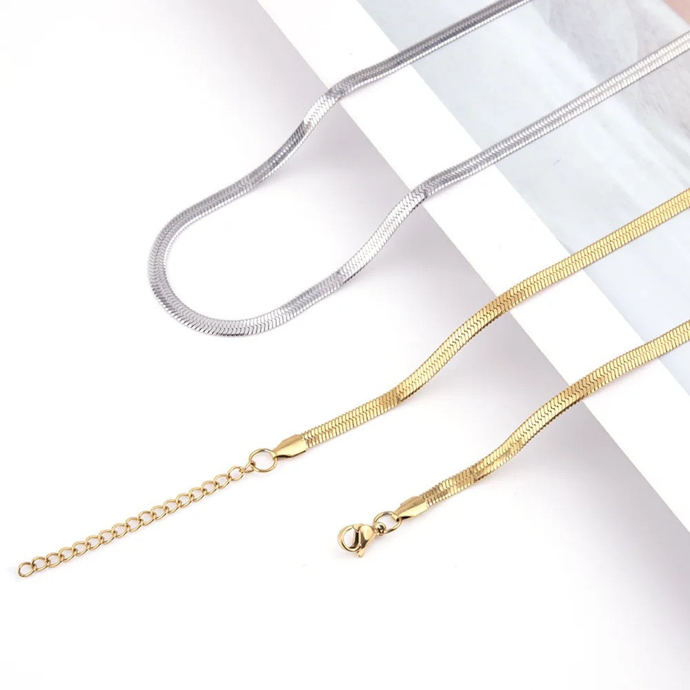 Dicab Stainless Steel Flat Round Snake and Rope Chains