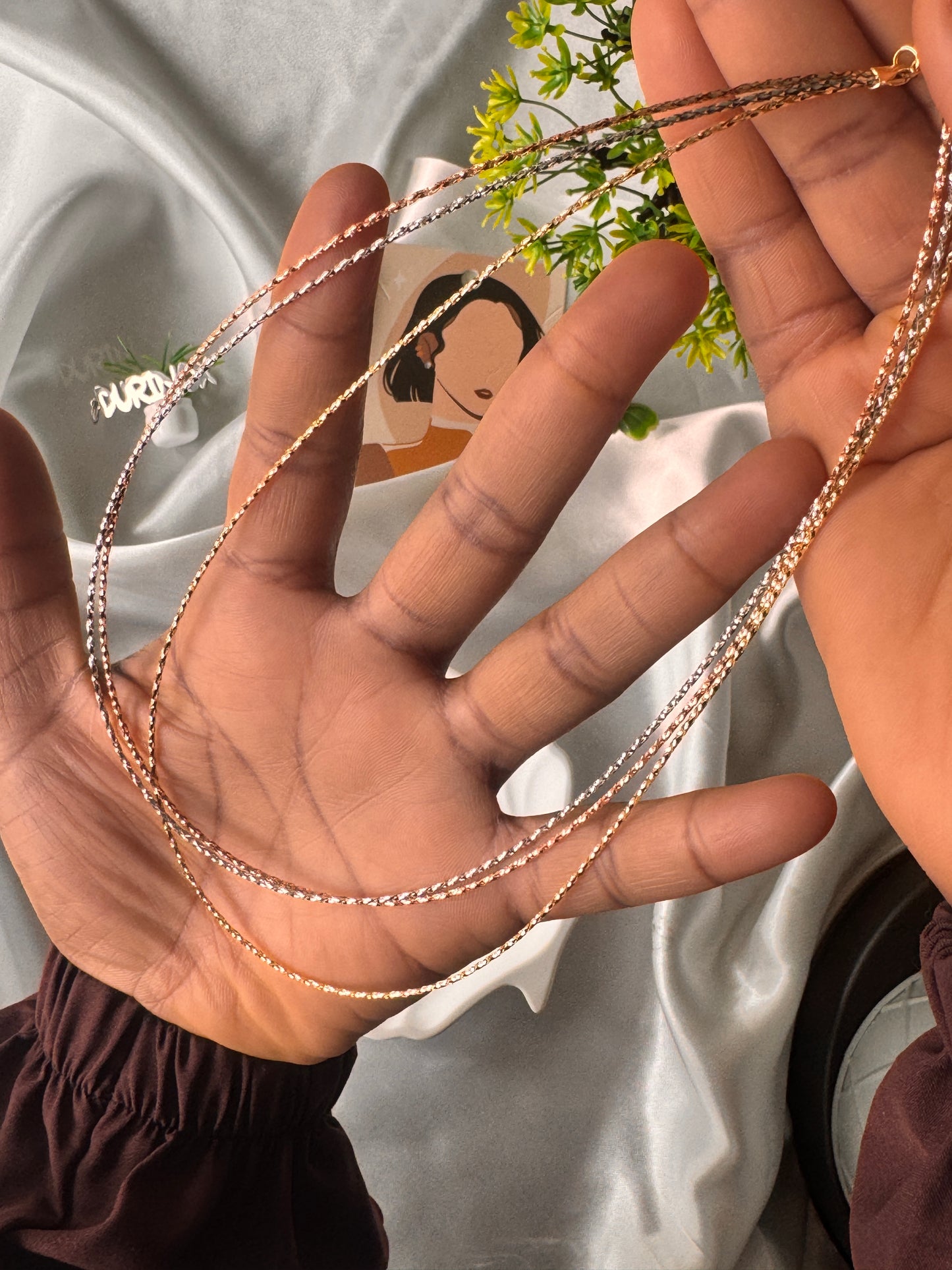 Deglac 18Karat Solid Gold Chord Chain Necklace