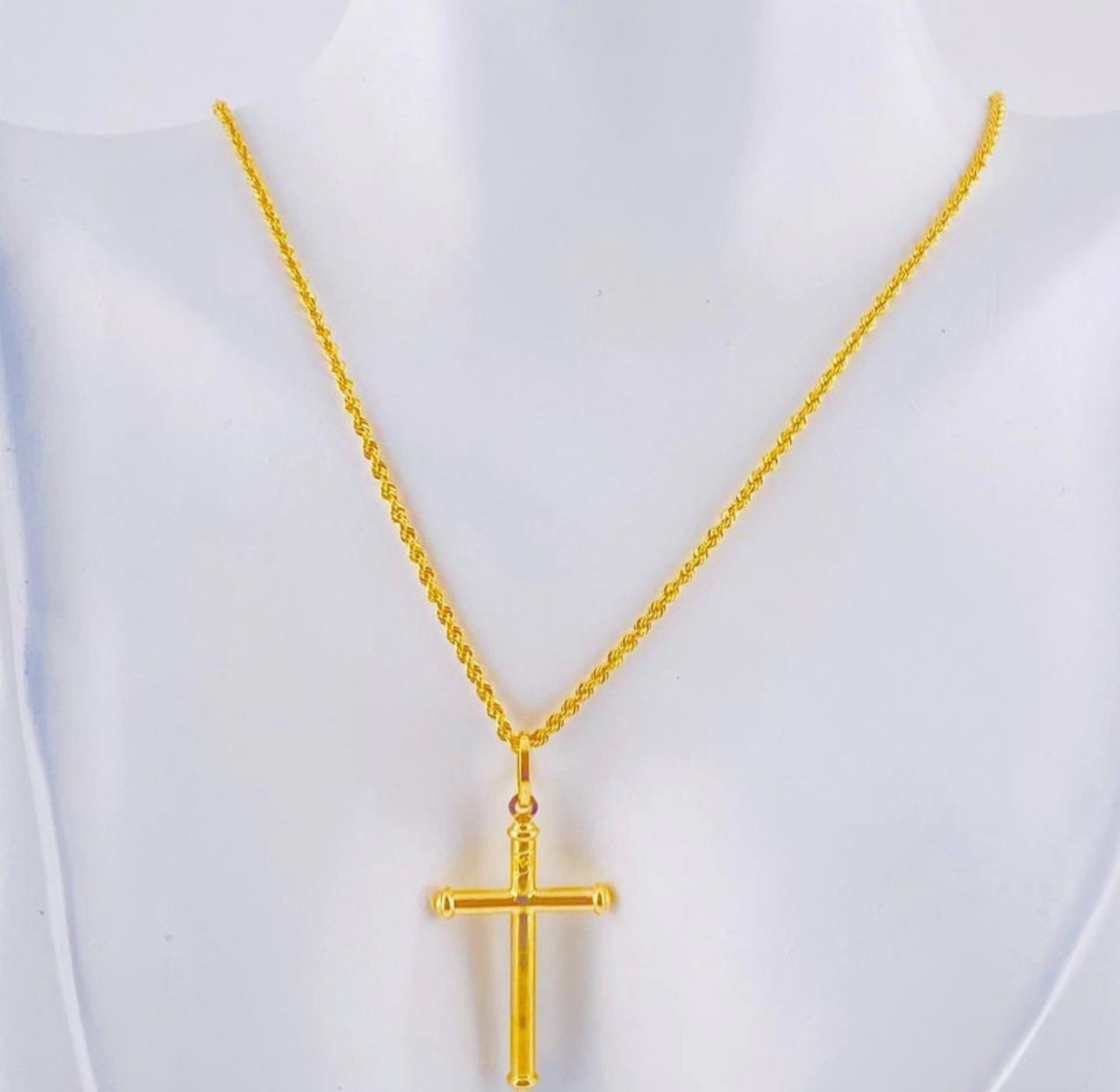 Dellarg 18ct Real Gold Dollar Chain Pendant