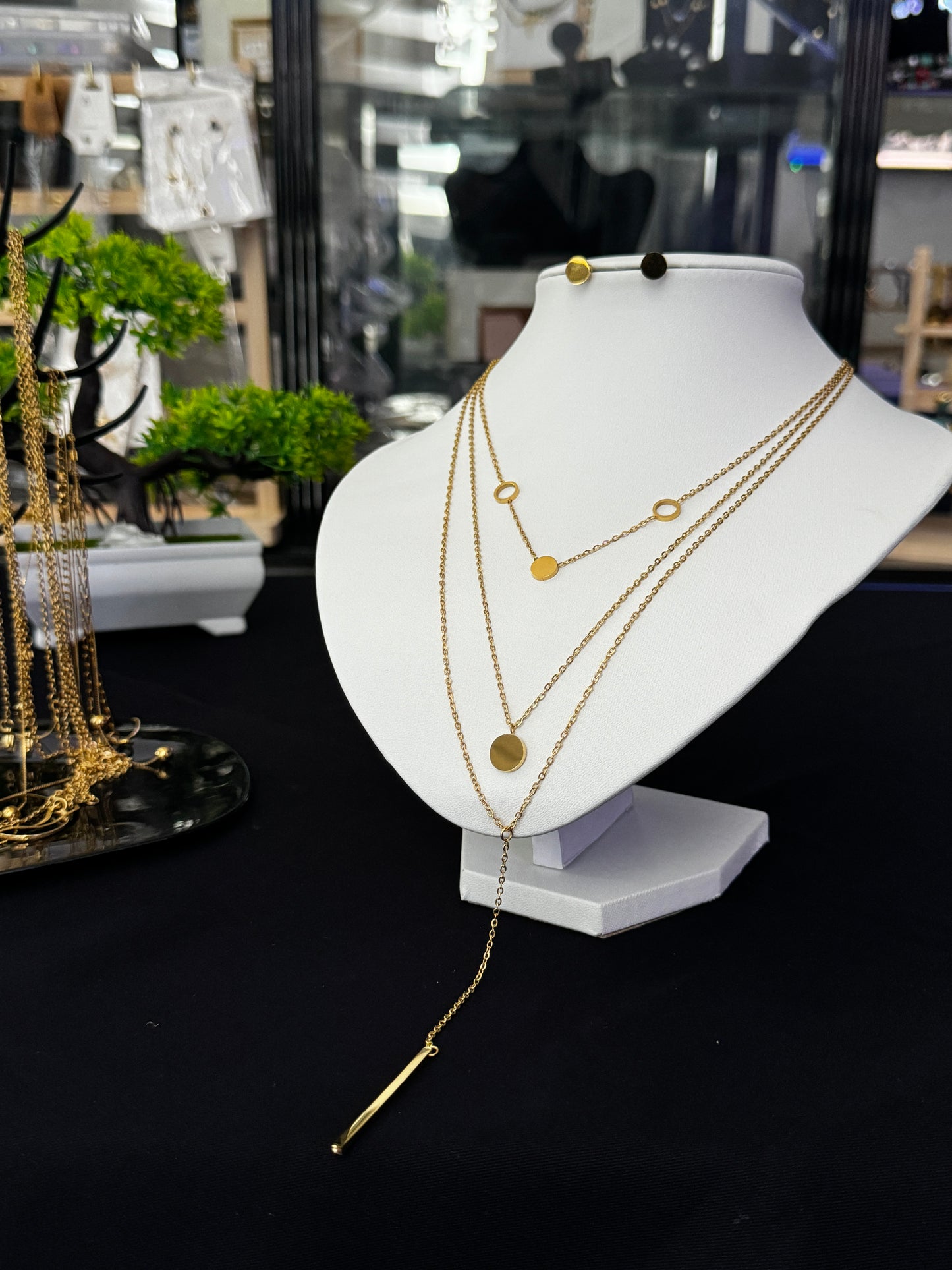 DLix Non Tarnish Hypoallergenic Elegant Party Wedding Engagement Chain Necklace Jewellery Set