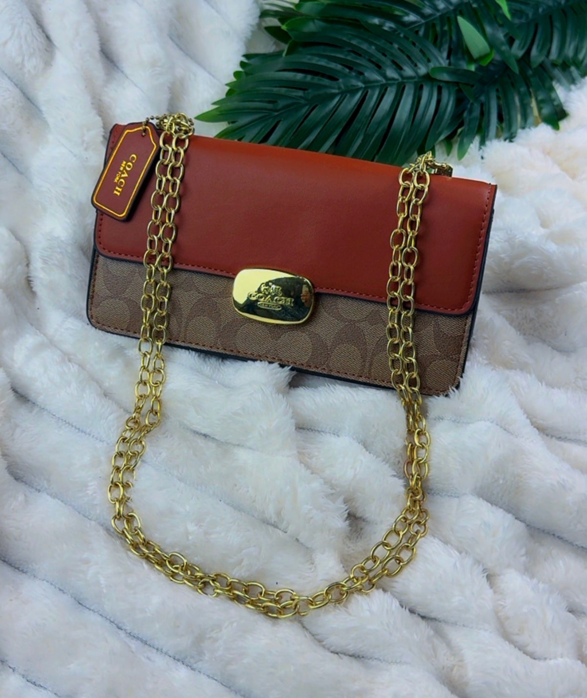 Women's Brown Monogram Pattern Shoulder Bag | LARYZ Everyday 048 | Small