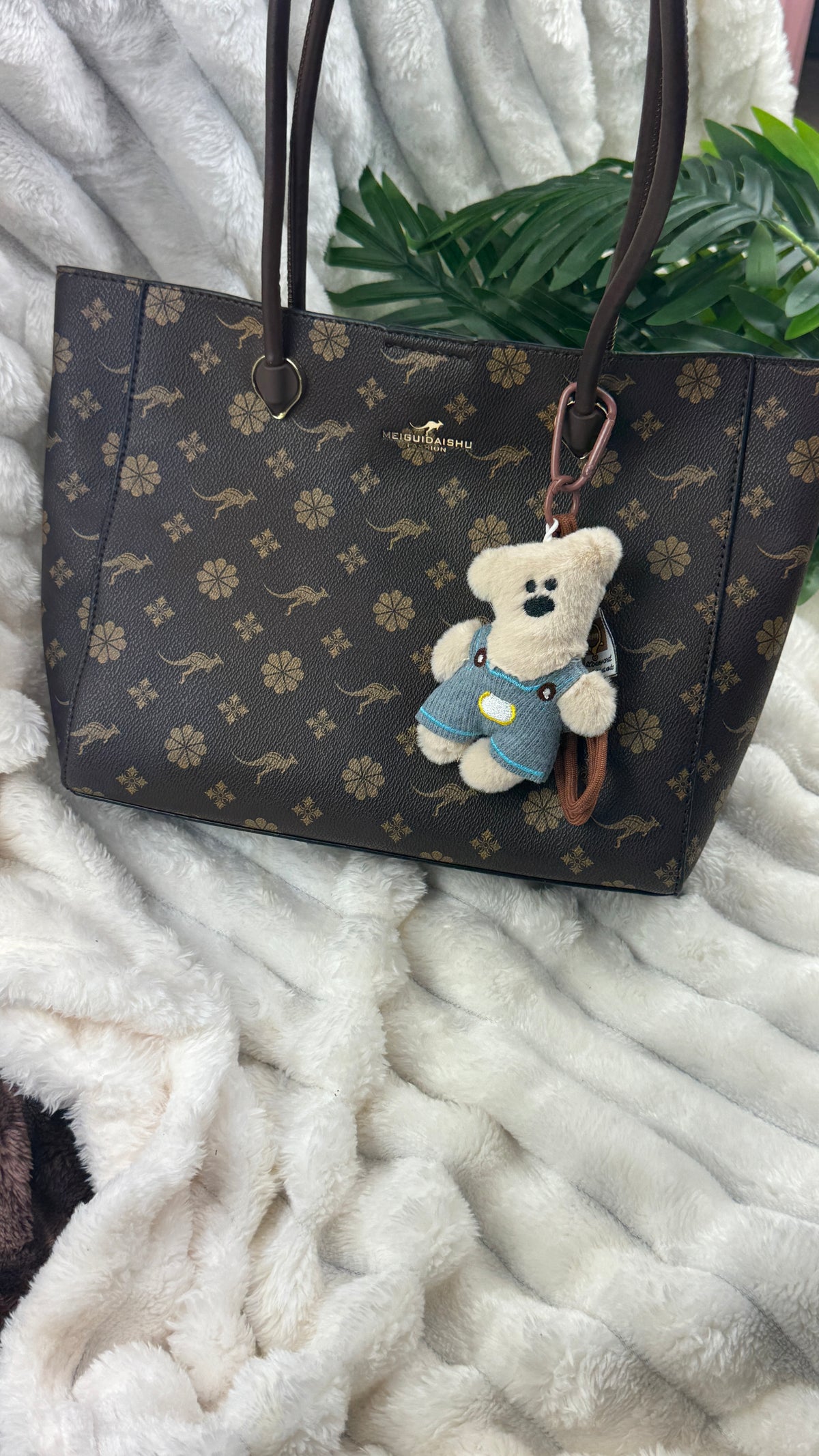 MEIELIDAI SHU Floral & Kangaroo Print Tote Bag | LARYZ Everyday 041 | Big