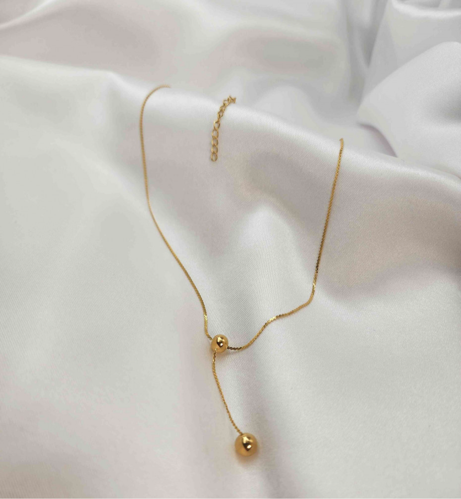 Dina Double Layer Non Tarnish Everyday Wear Necklace 16inches
