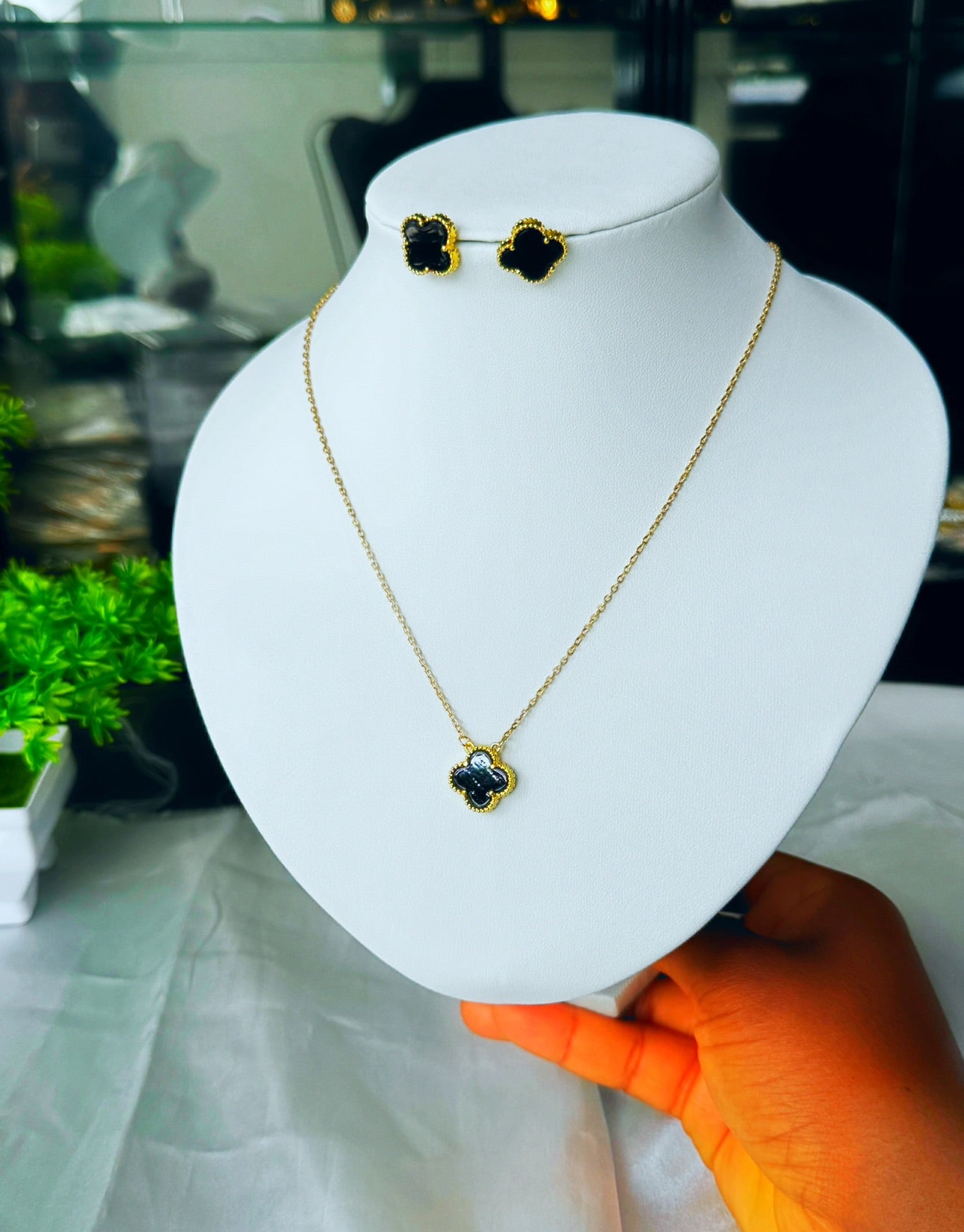 Buy Disna Gold Plated Non Tarnish Hypoallergenic Stainless Steel Earrings & Necklace Jewellery Set 16+2” Chain Length
