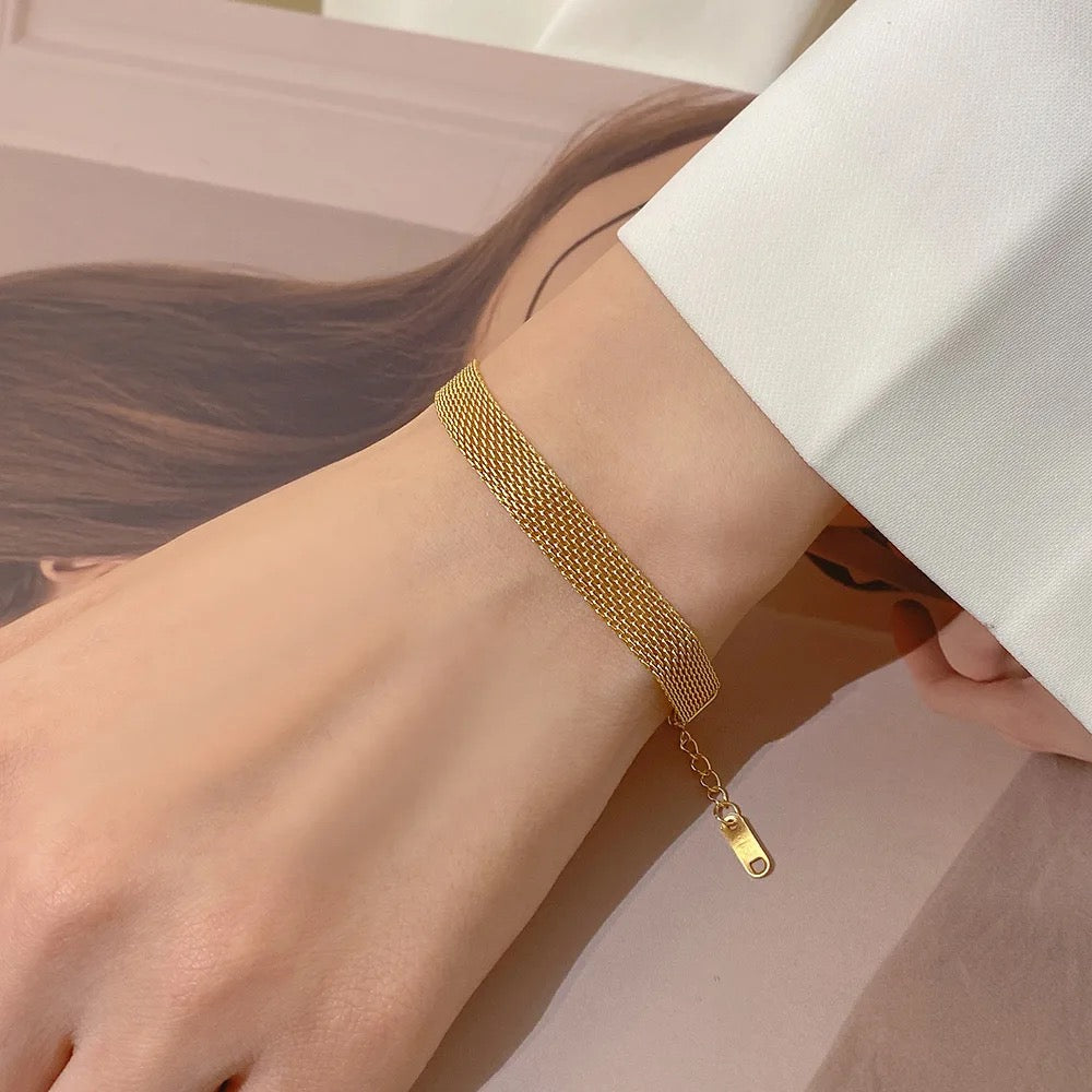 Order Dinam Vintage Mesh Carpet Non Tarnish Stainless Steel Bracelet