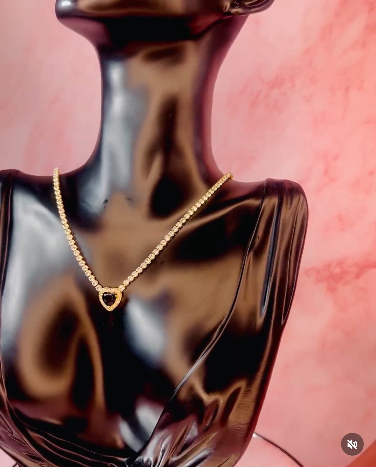 Diten1 Crystal Studded Elegant Chain Necklace