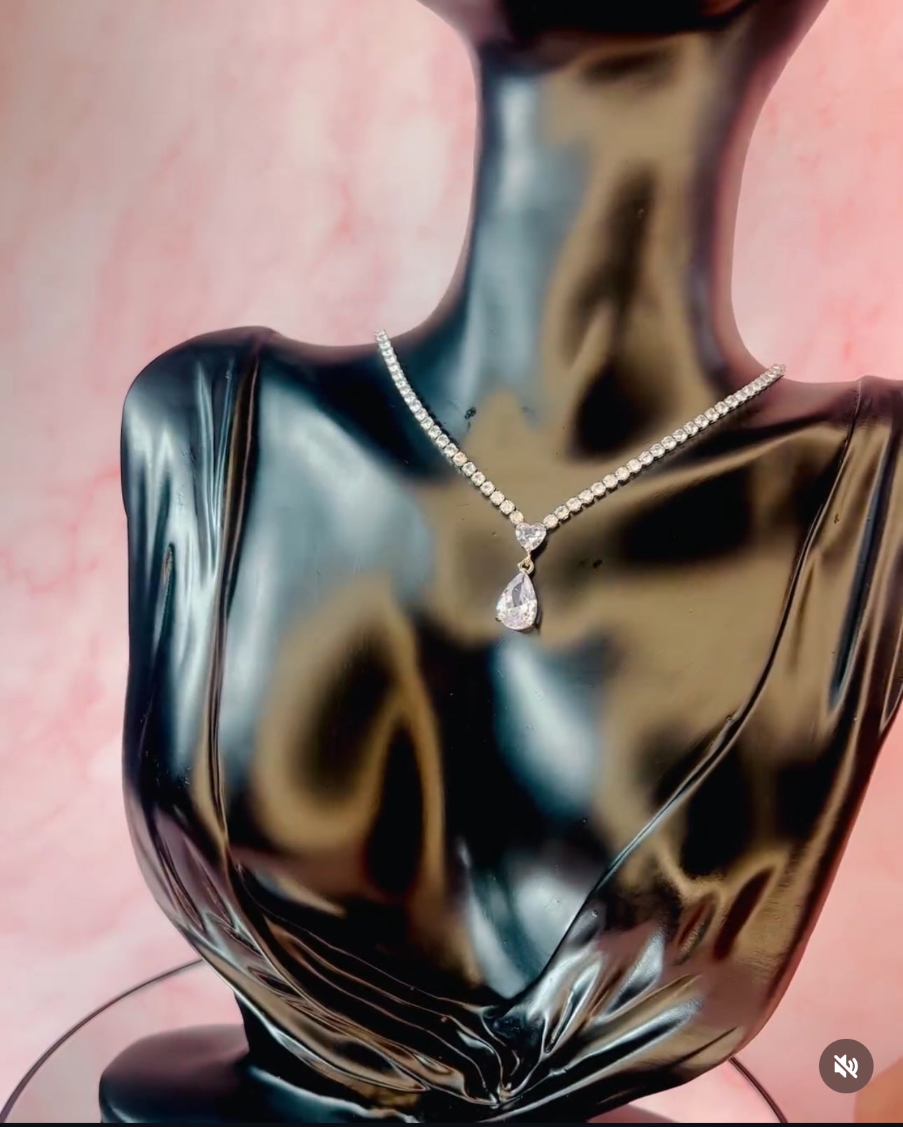 Diten1 Crystal Studded Elegant Chain Necklace