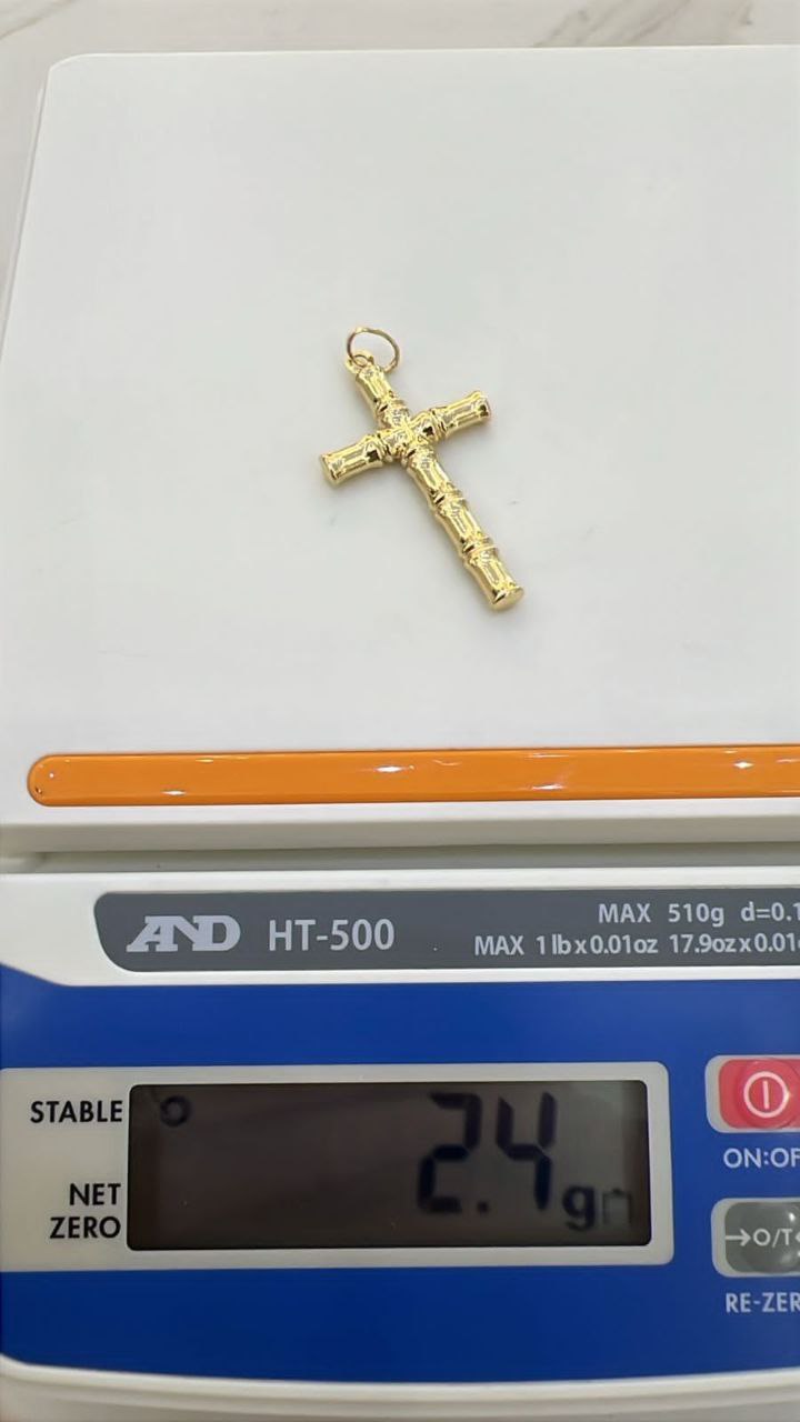 Dellarg 18ct Real Gold Dollar Chain Pendant