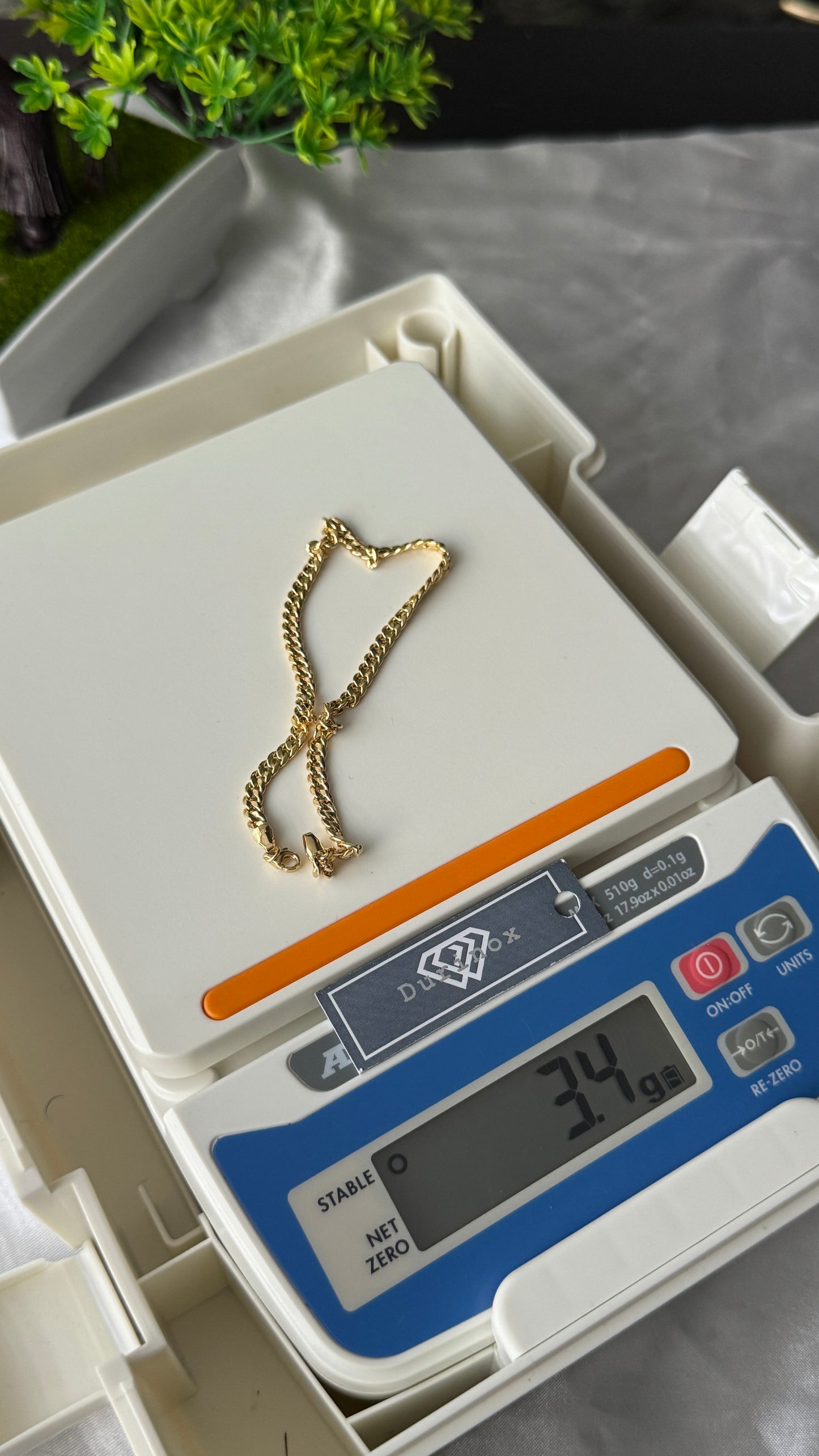 18K Solid Gold Cuban Anklet | 10 Inches | 3.4g
