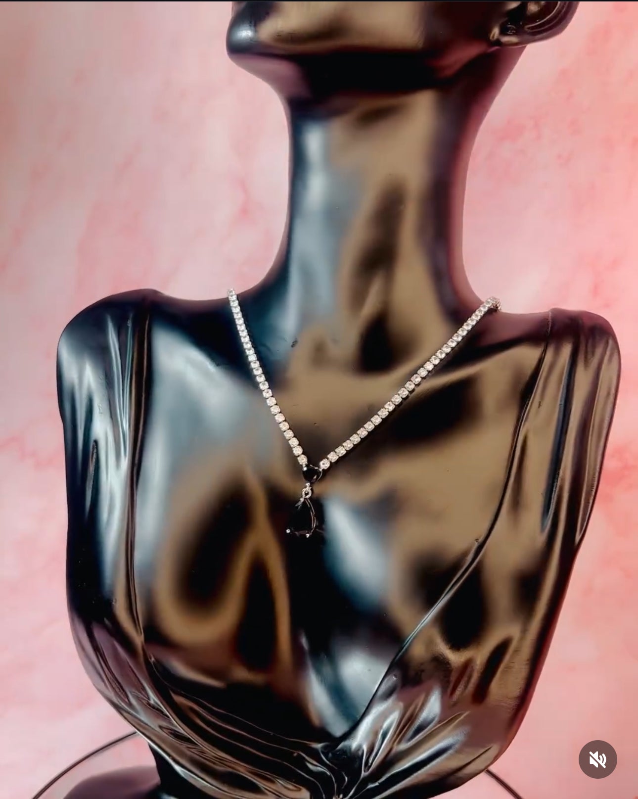 Diten1 Crystal Studded Elegant Chain Necklace