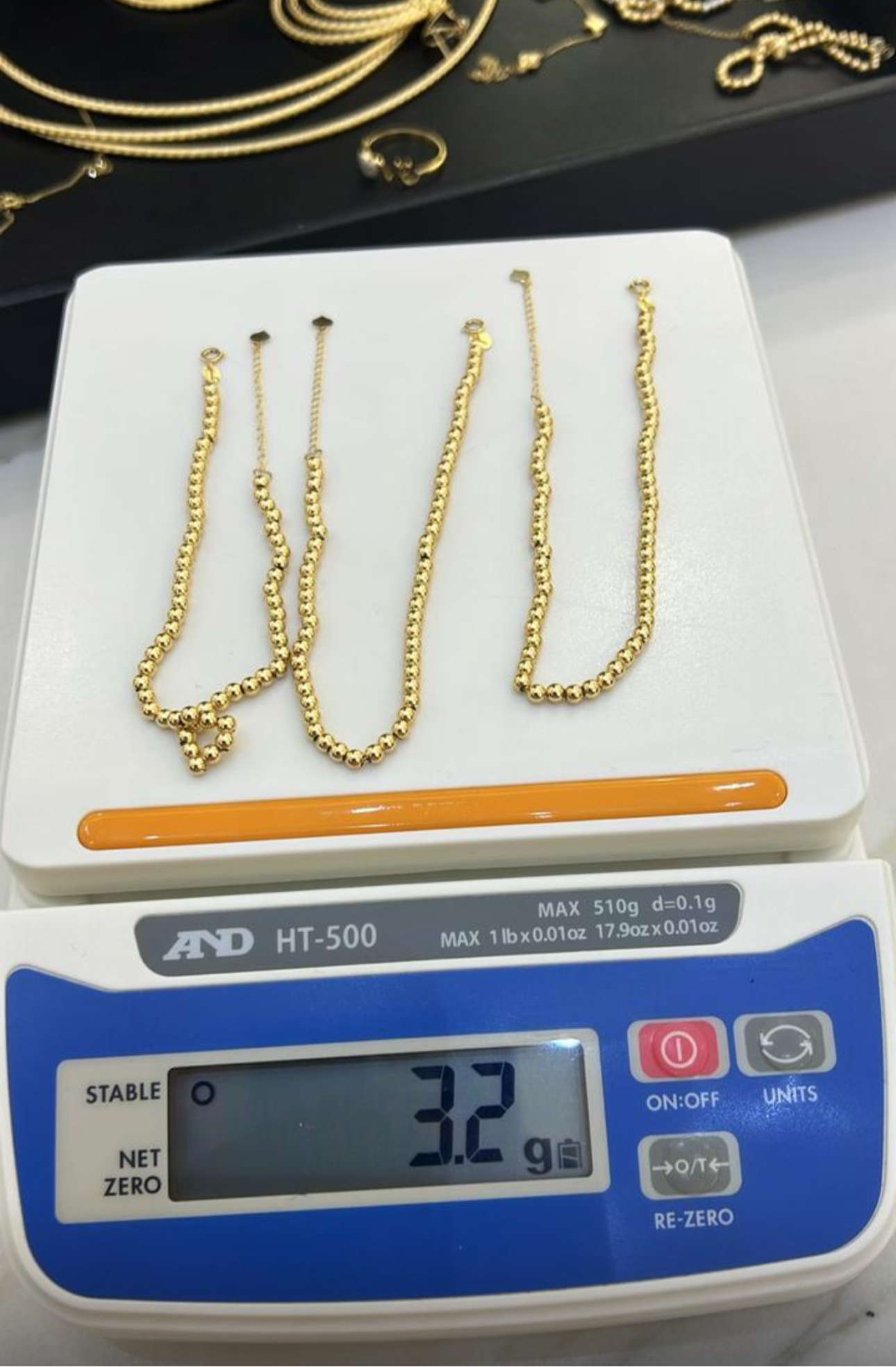 DefaJ 18 Karat Pure Gold Ball Bracelet 8inches