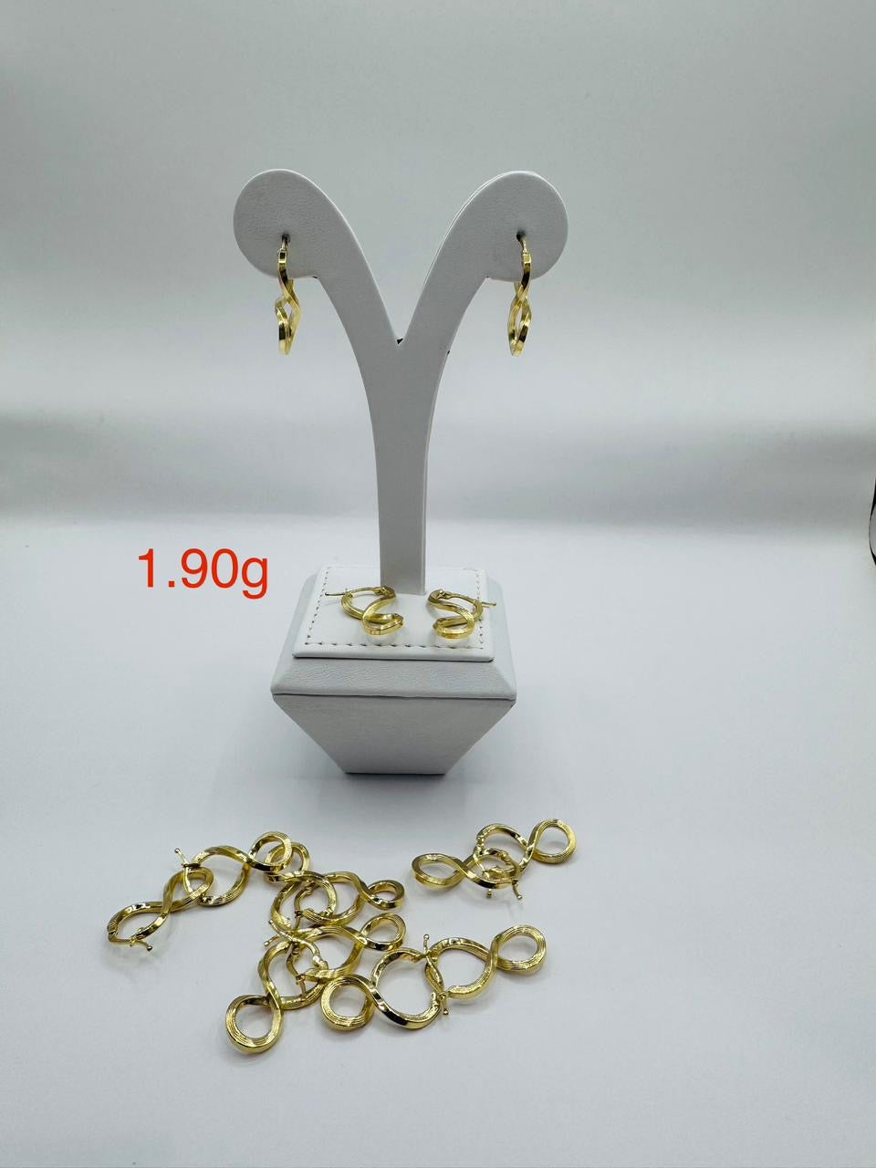 Dugab 18ct Real Gold Twist Hoop Earrings