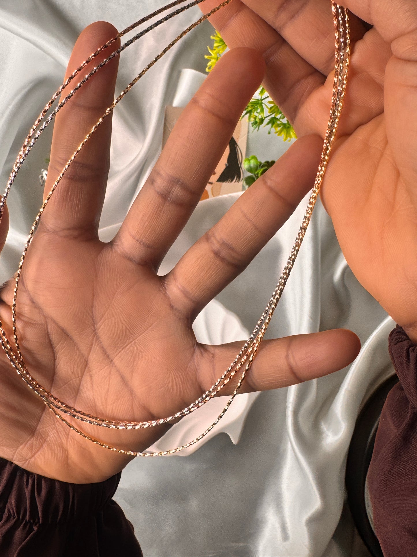 Deglac 18Karat Solid Gold Chord Chain Necklace