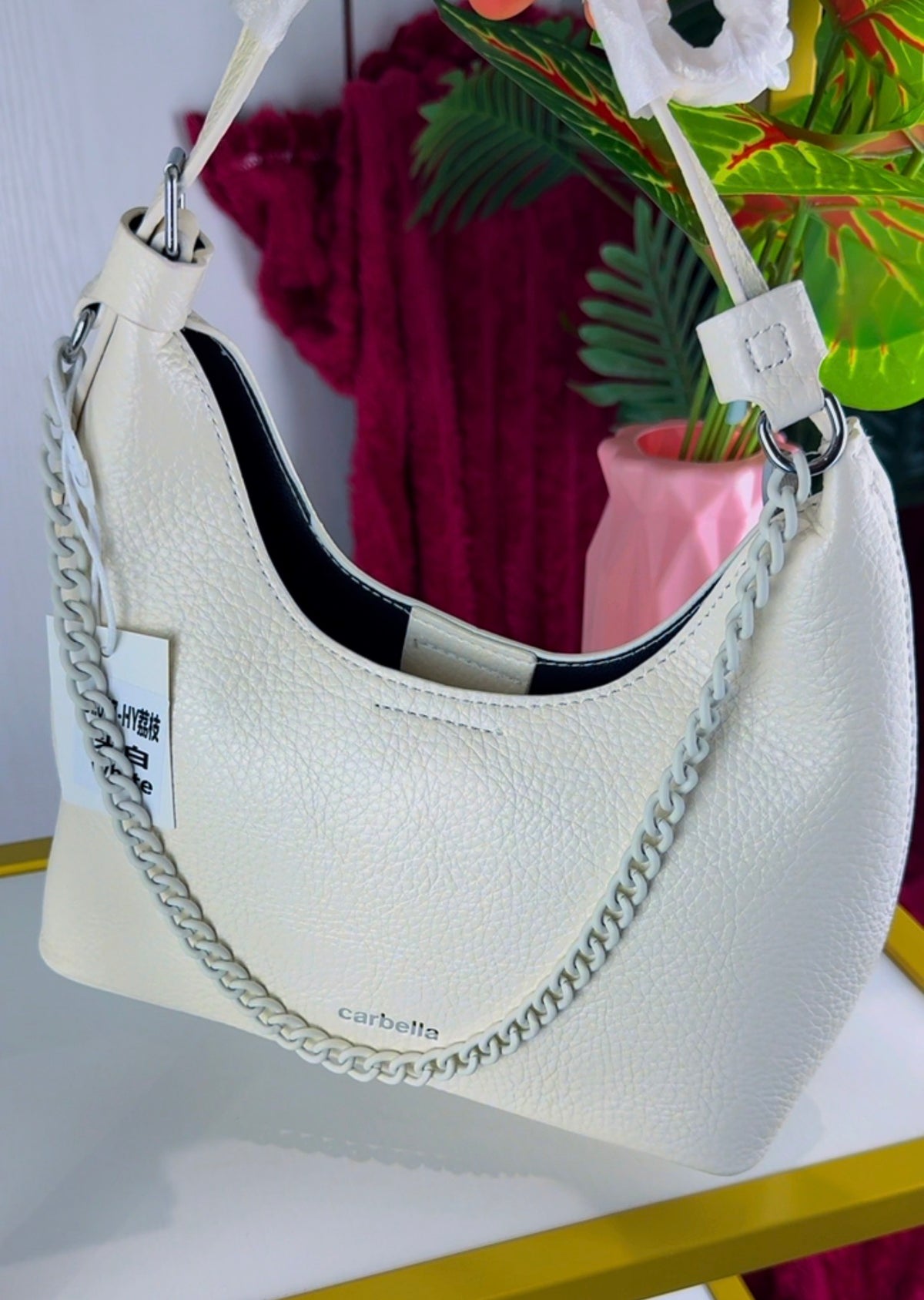Cavella White Shoulder Handbag With Chain | LARYZ Everyday - 035 | Medium