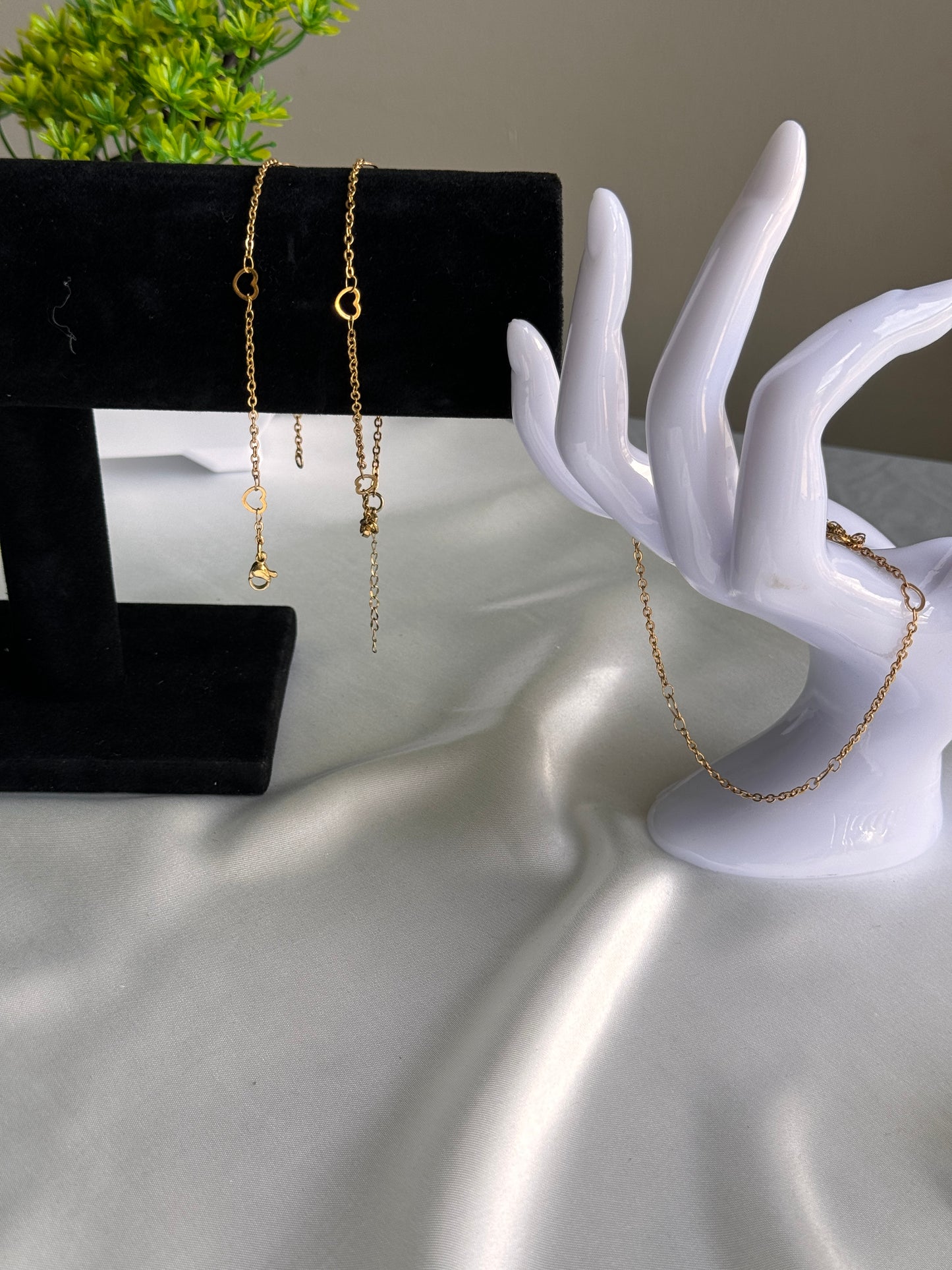 Doha Silver Stainless Steel Bracelet and Anklet Set