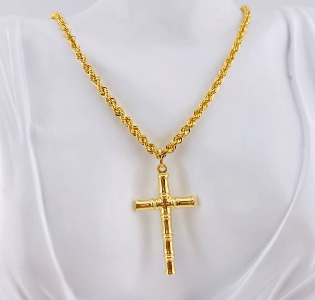 Dellarg 18ct Real Gold Dollar Chain Pendant