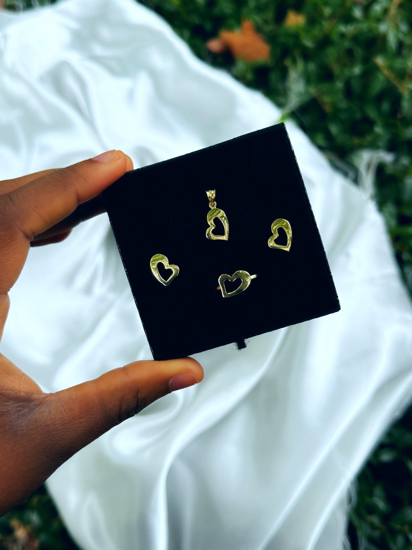 Degam Pure 18 Karat Italian Gold Jewellery Set Ring US 8