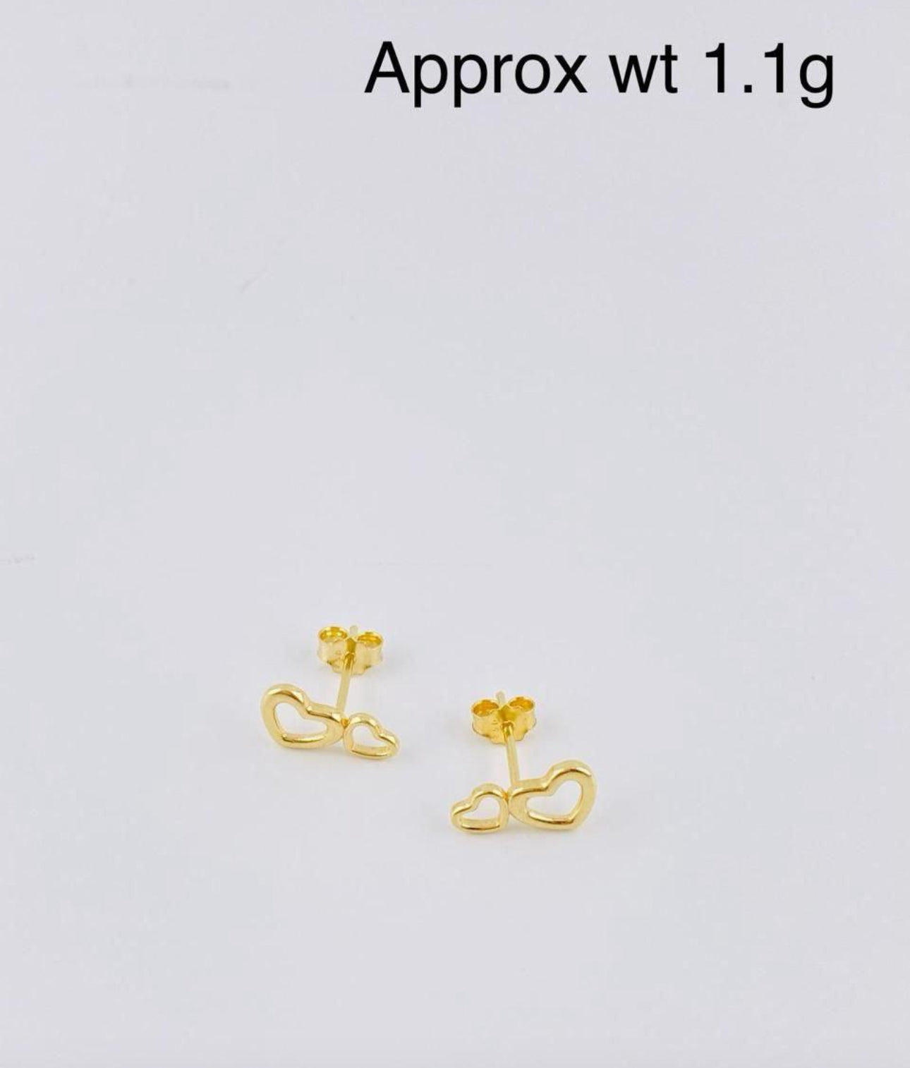 Degems 18ct Real Gold Pin Stud Earrings