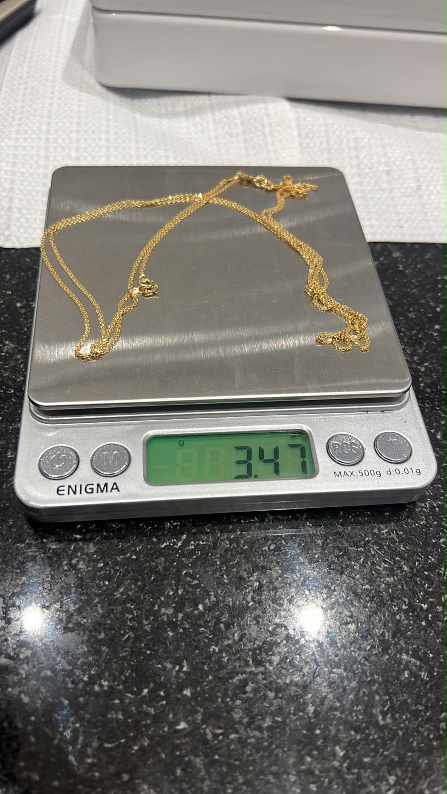 18ct Solid Gold Carpet Chain 20 Inches | Lightweight (1mm) | 1.74g