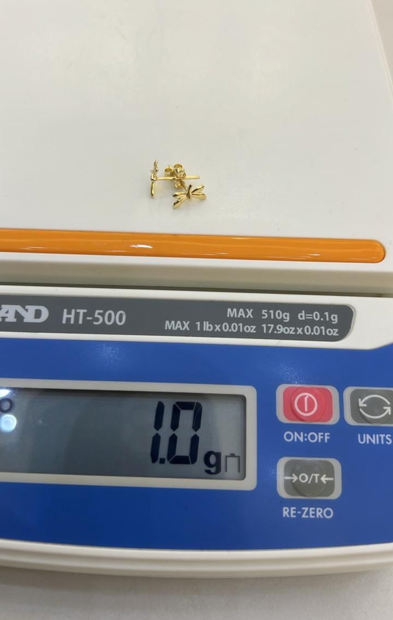Degems 18ct Real Gold Pin Stud Earrings
