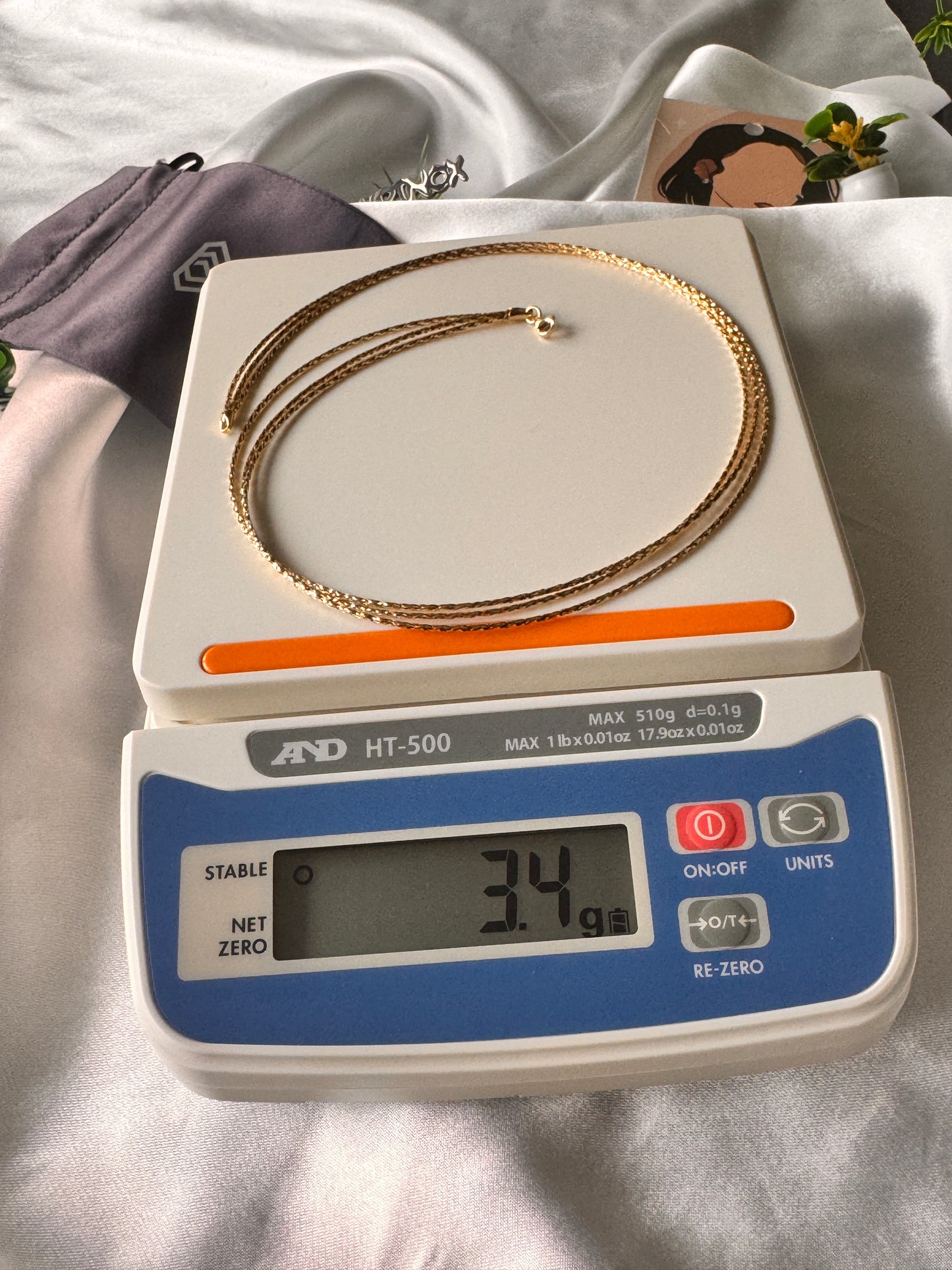 Deglac 18Karat Solid Gold Chord Chain Necklace