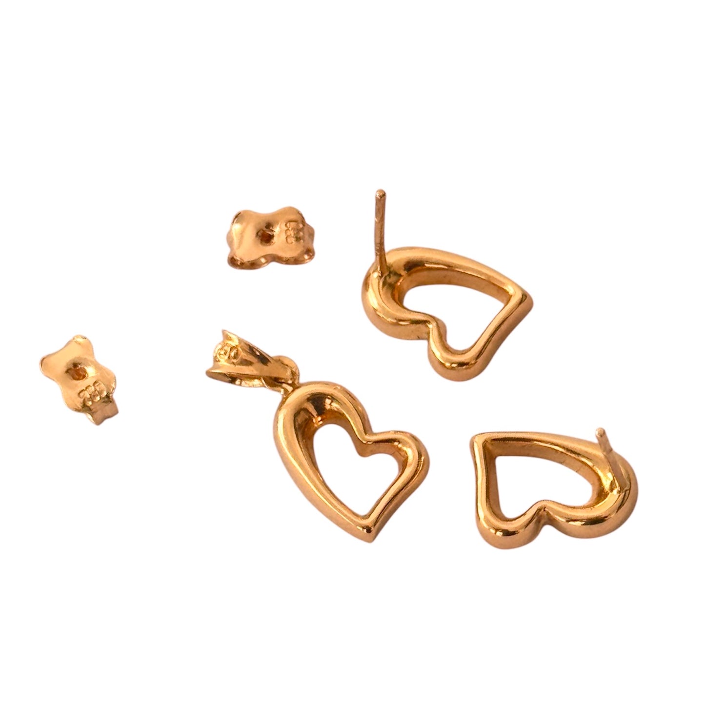 Degam Pure 18 Karat Italian Gold Jewellery Set Ring US 8