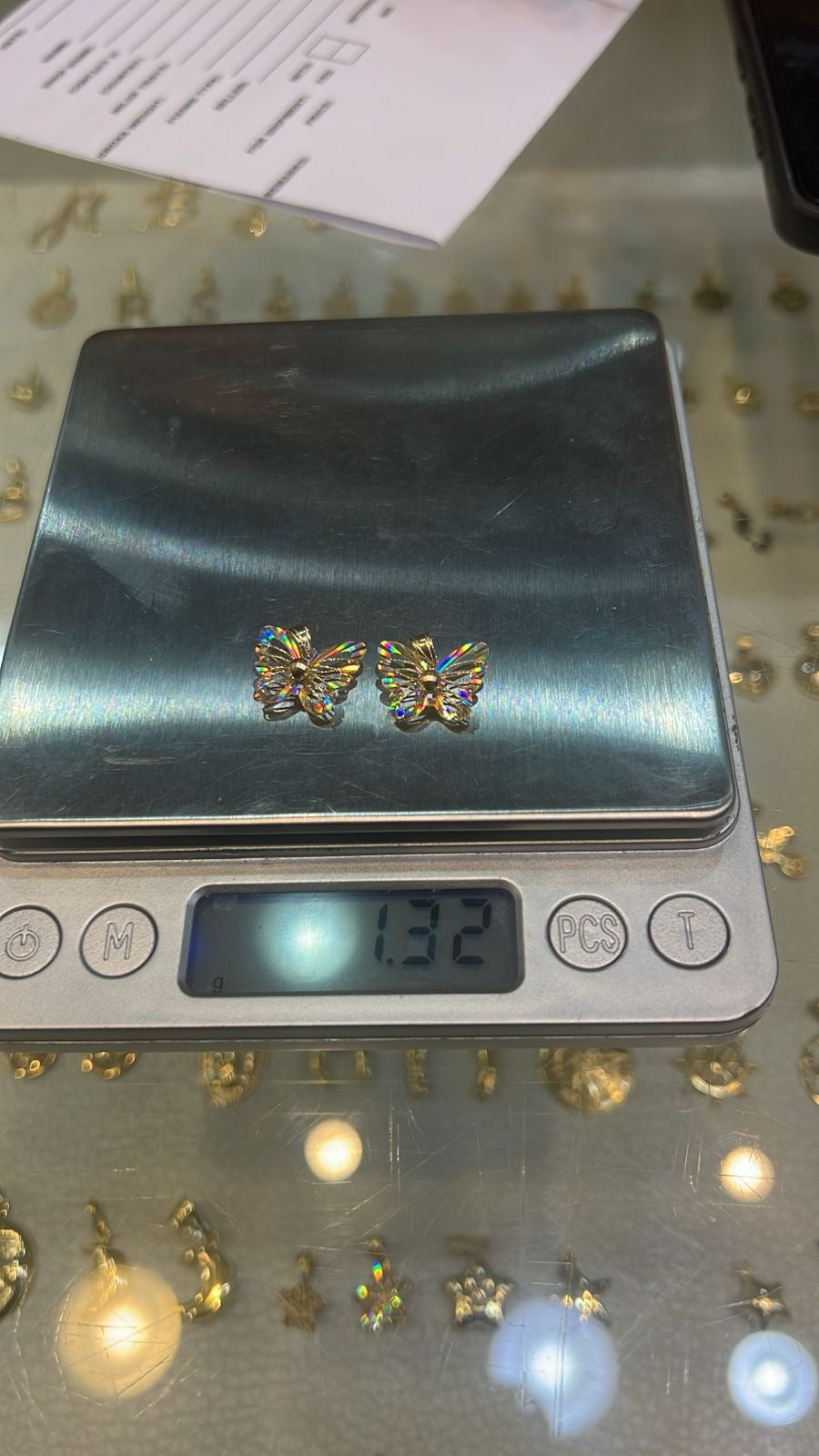 Dellap 18ct Real Gold Chain Pendant (Butterfly)