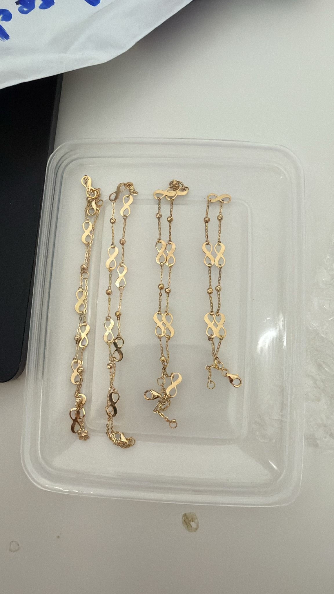 Defag 18K Pure Gold Bracelets (7.5 inches) & Anklets (10.5 inches)