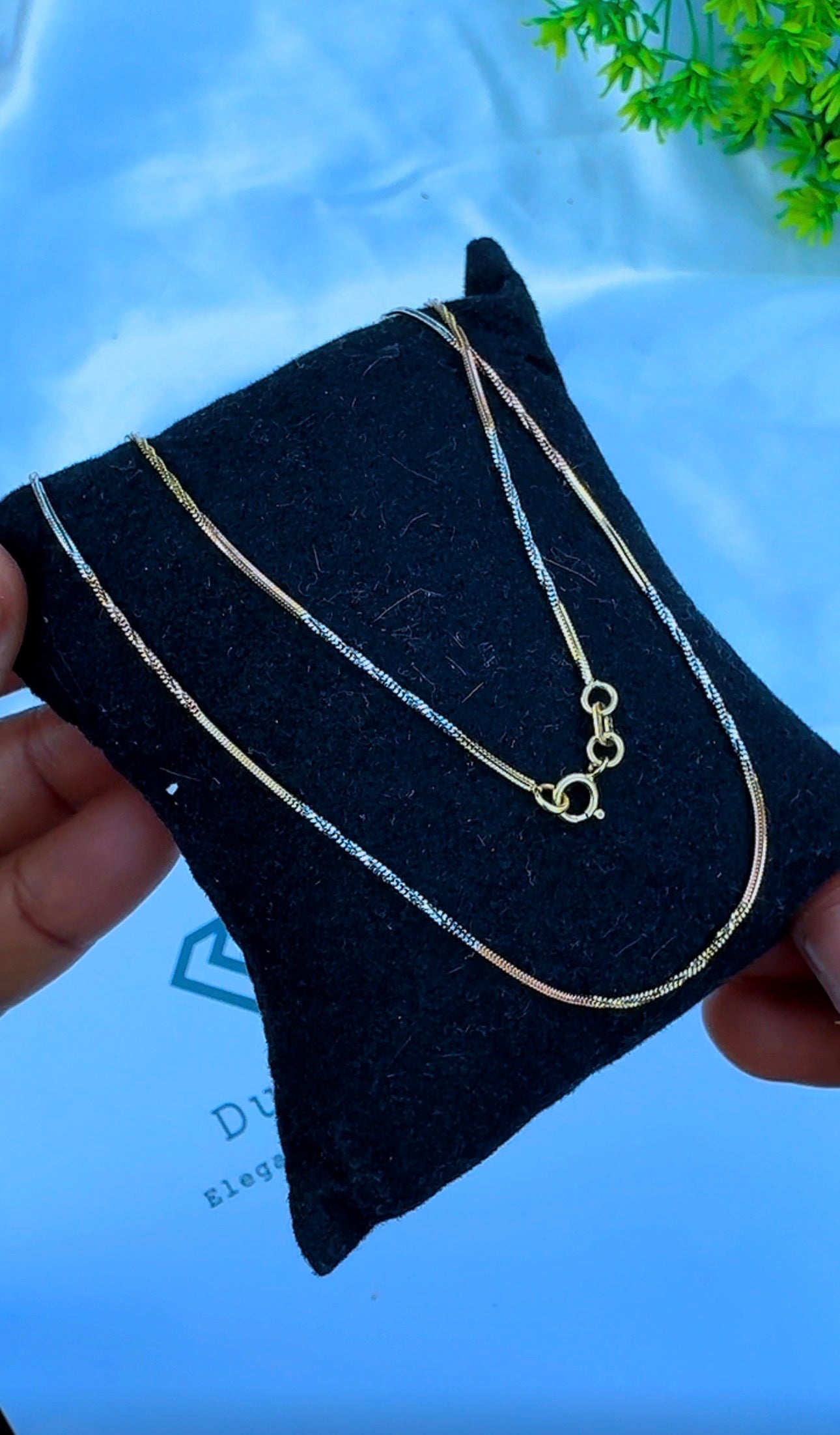 18K Solid Gold (3-Tone) Twisted Singapore Chain Necklace | 18" & 20" Real Gold 3-Tone Gold (2.7 & 3.0g) | Extra