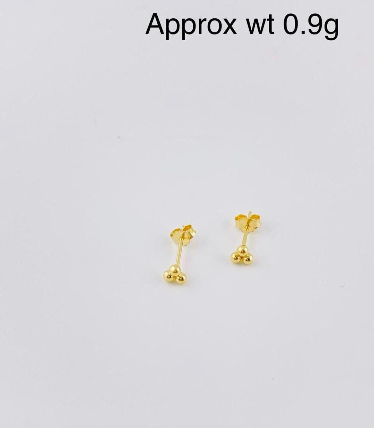 Degems 18ct Real Gold Pin Stud Earrings