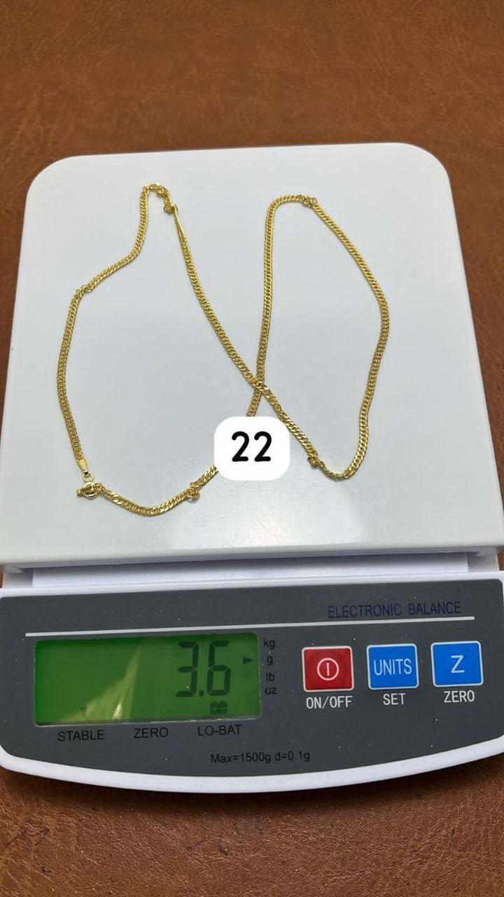 Degab 18 Karat Pure Italian Gold Cuban Chain Necklace