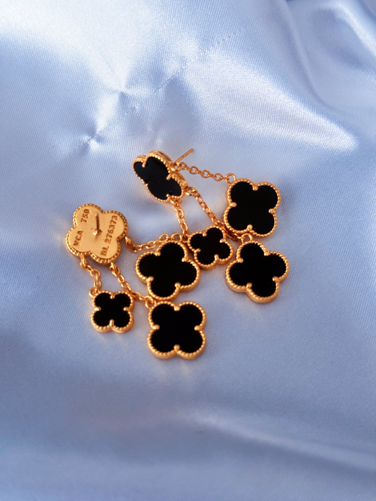 Black Dera Lightweight Colourful Clover Earrings