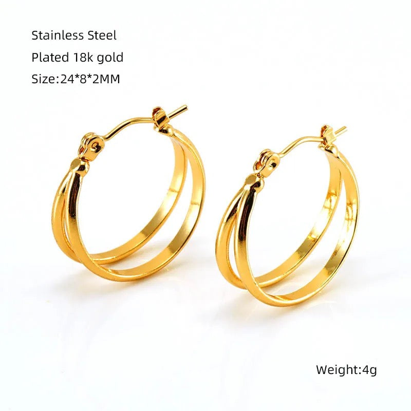 Buy Dema 18K Gold Plated Stainless Steel Hoops For Women and Teenagers
