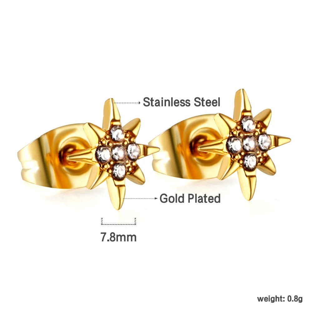 Decus Inbuilt Zirconia Crystal Stud Earrings