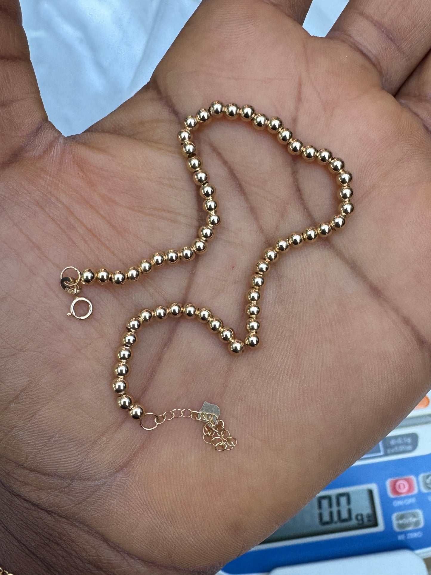 DefaJ 18 Karat Pure Gold Ball Bracelet 8inches