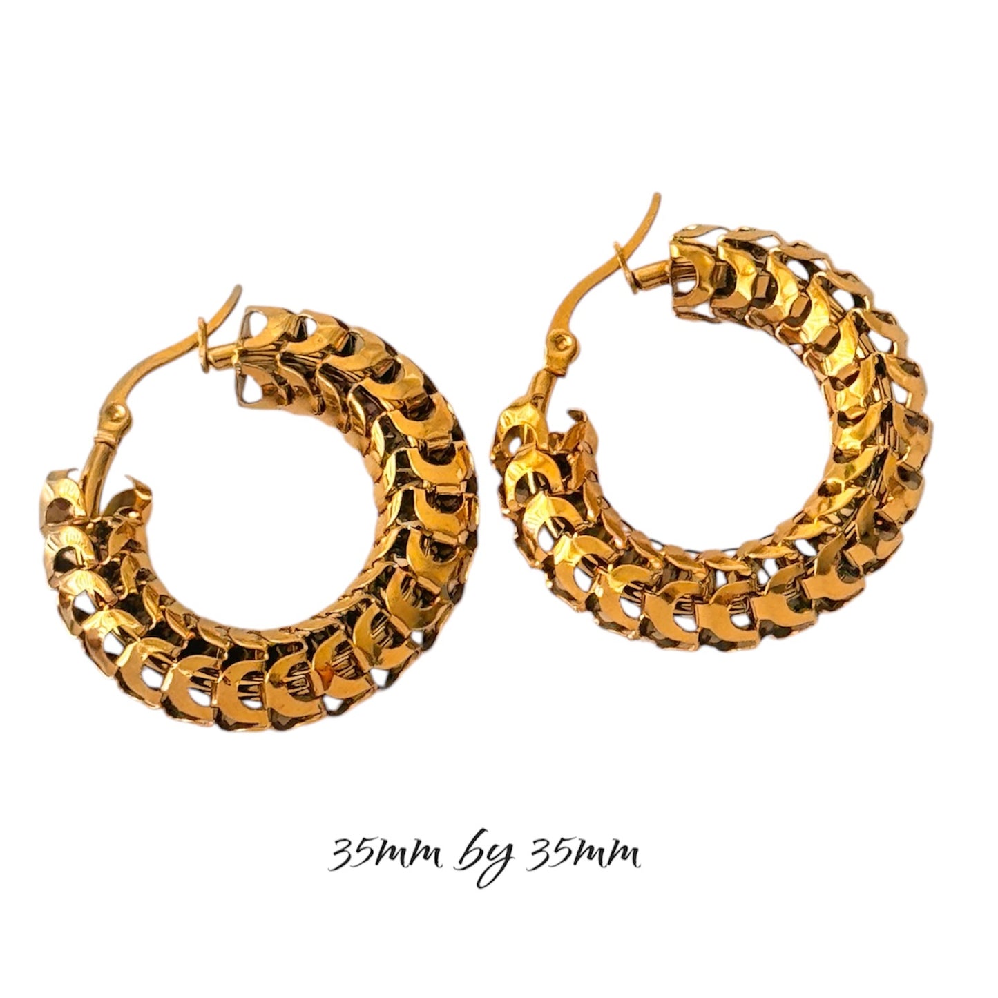 Order Deram 18K Gold Plated Elegant & Chunky Stainless Steel Hoop Earrings