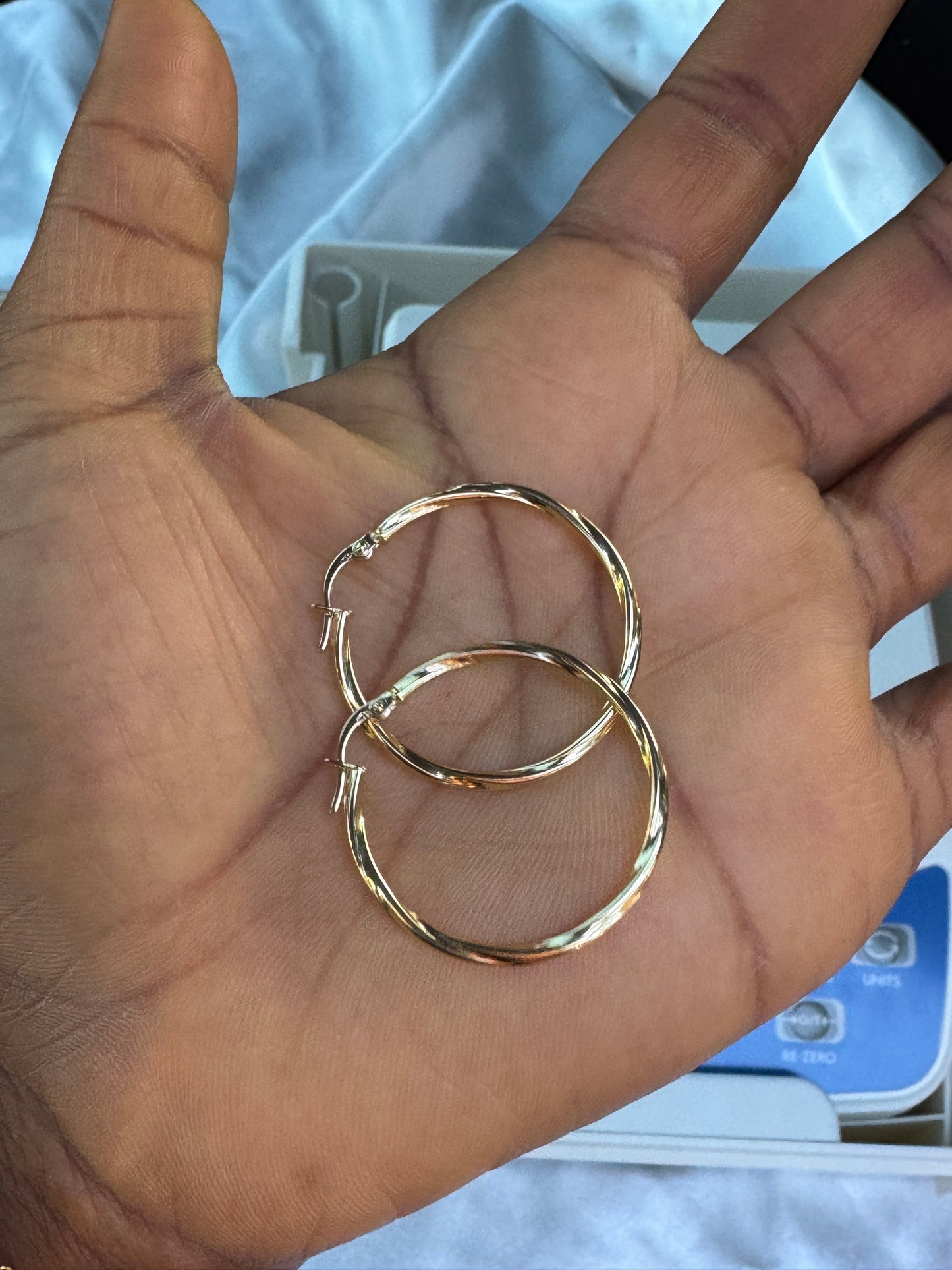 Defan 18ct Solid Gold Hoop Earrings