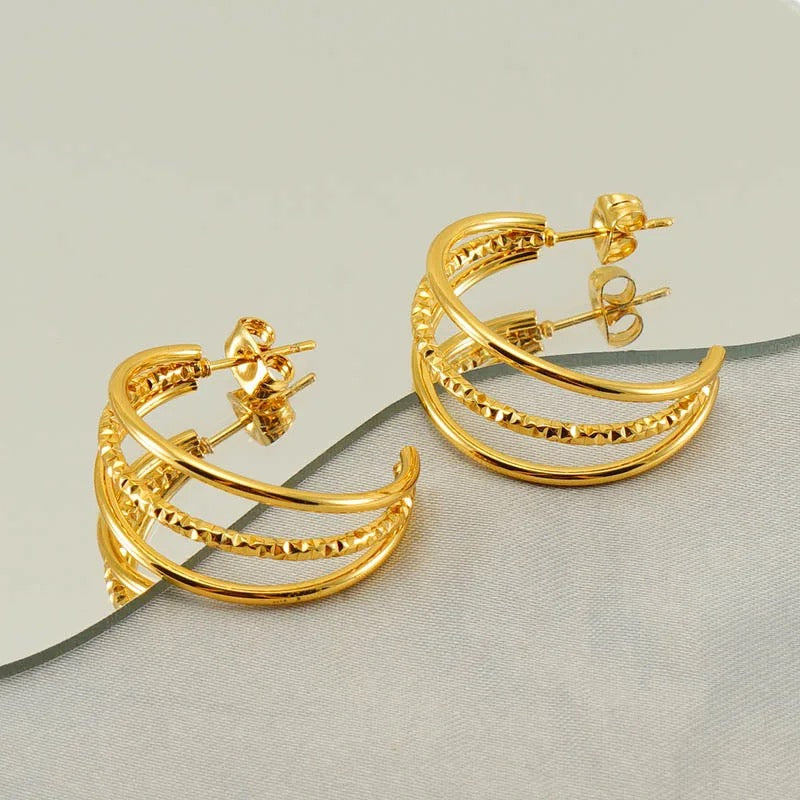 Buy Dema 18K Gold Plated Stainless Steel Hoops For Women and Teenagers