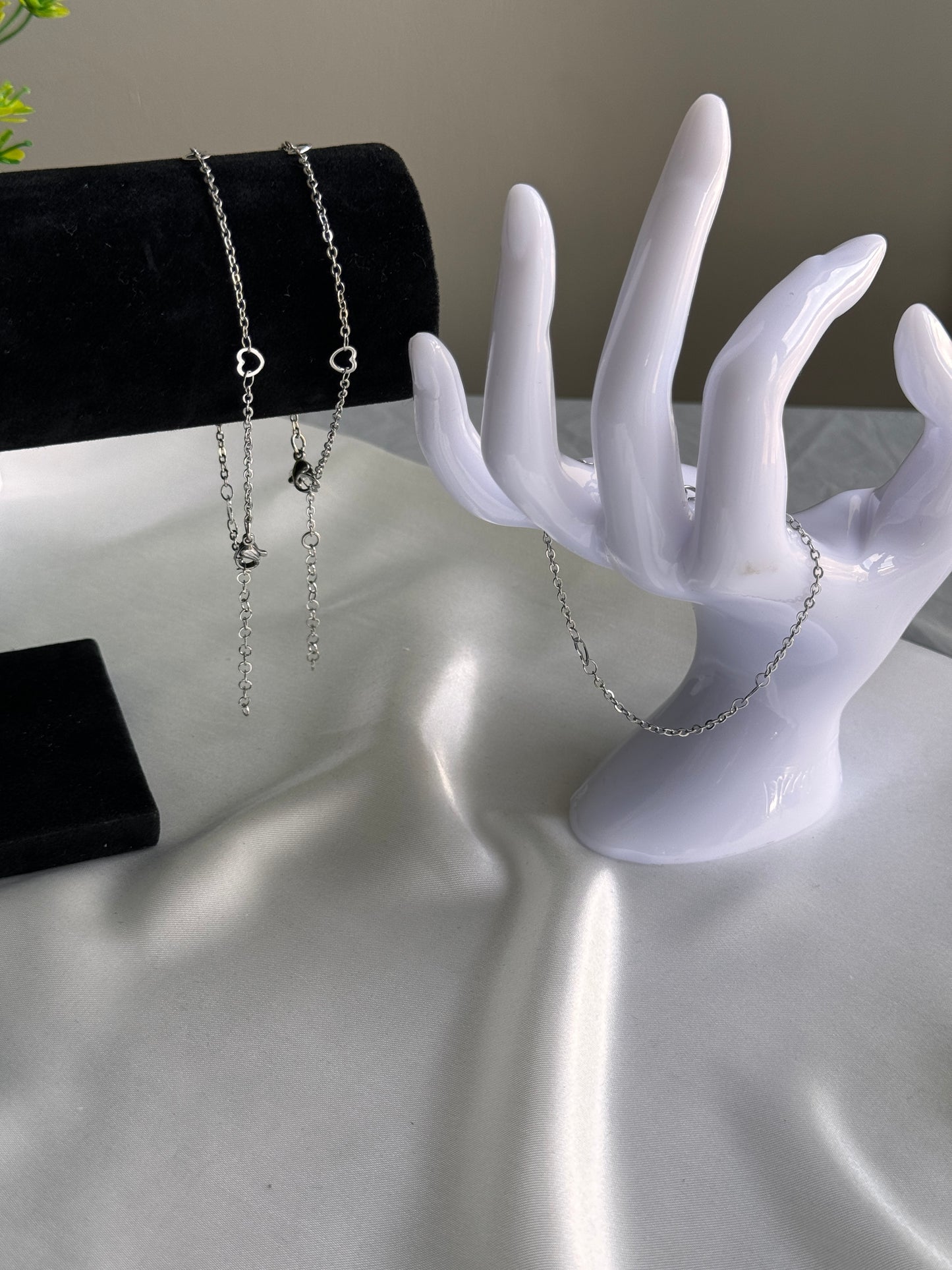 Doha Silver Stainless Steel Bracelet and Anklet Set