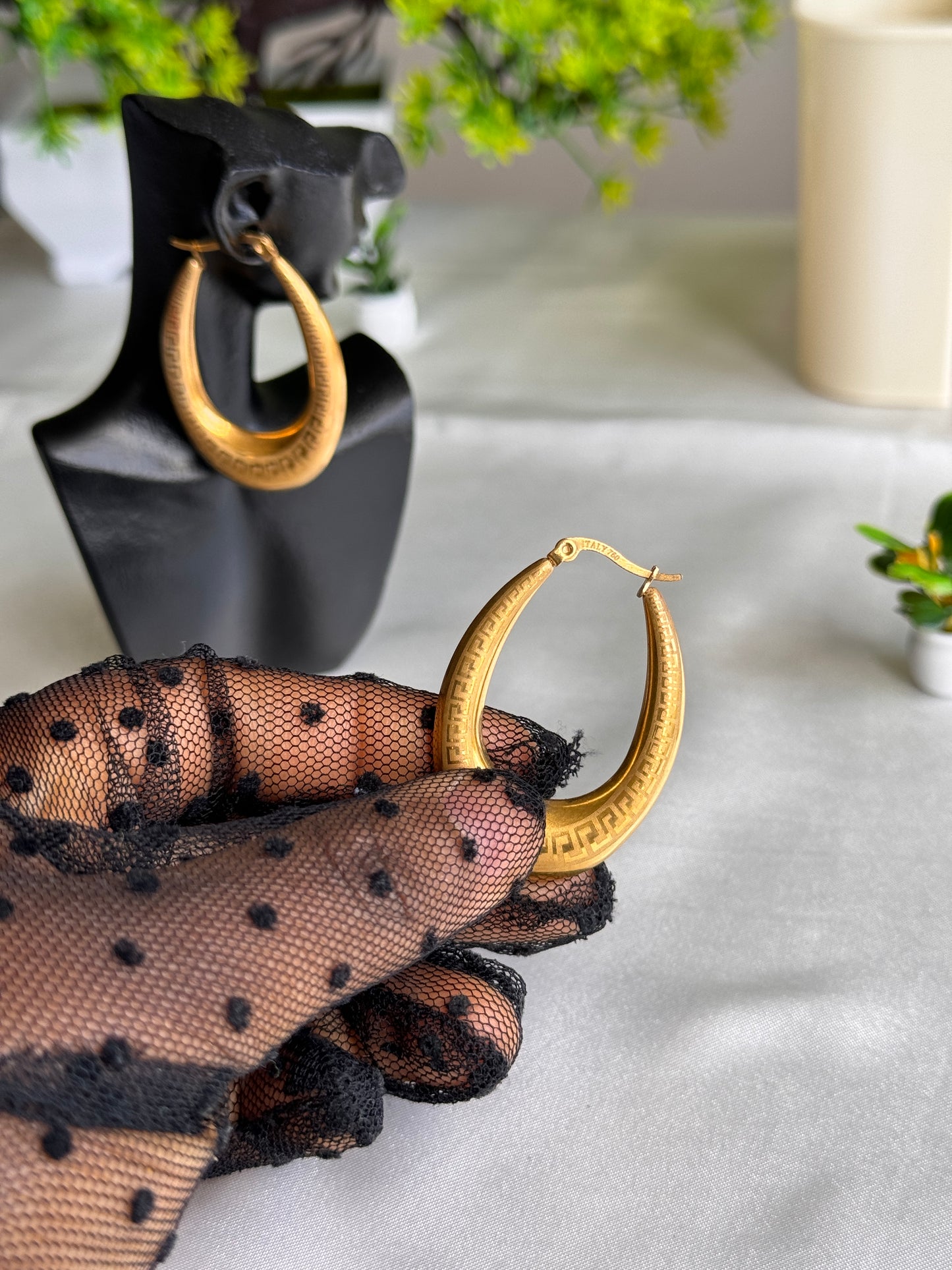 Order Dera Chunky Hoop Italian Gold Plated Earrings