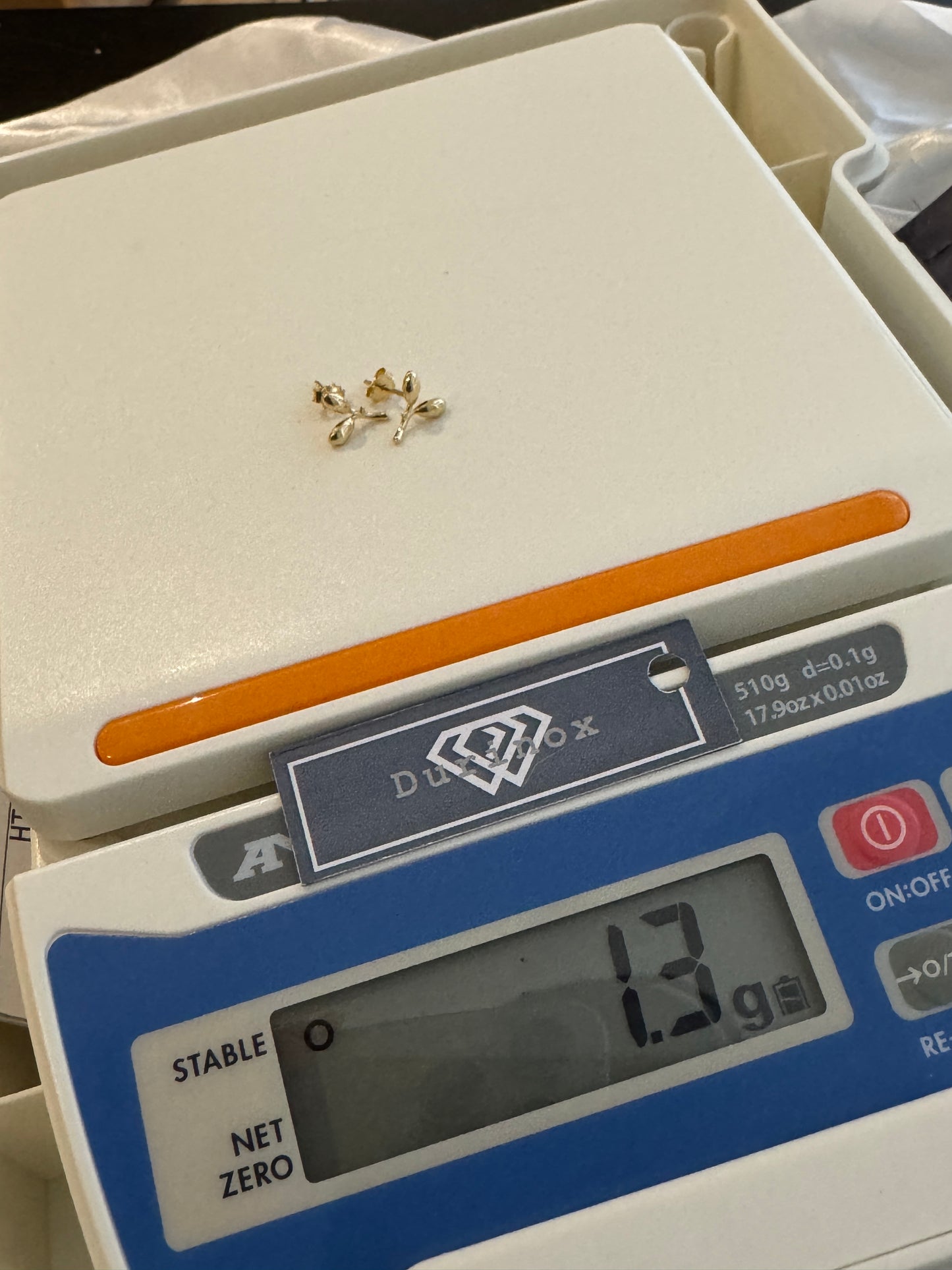 Degems 18ct Real Gold Pin Stud Earrings
