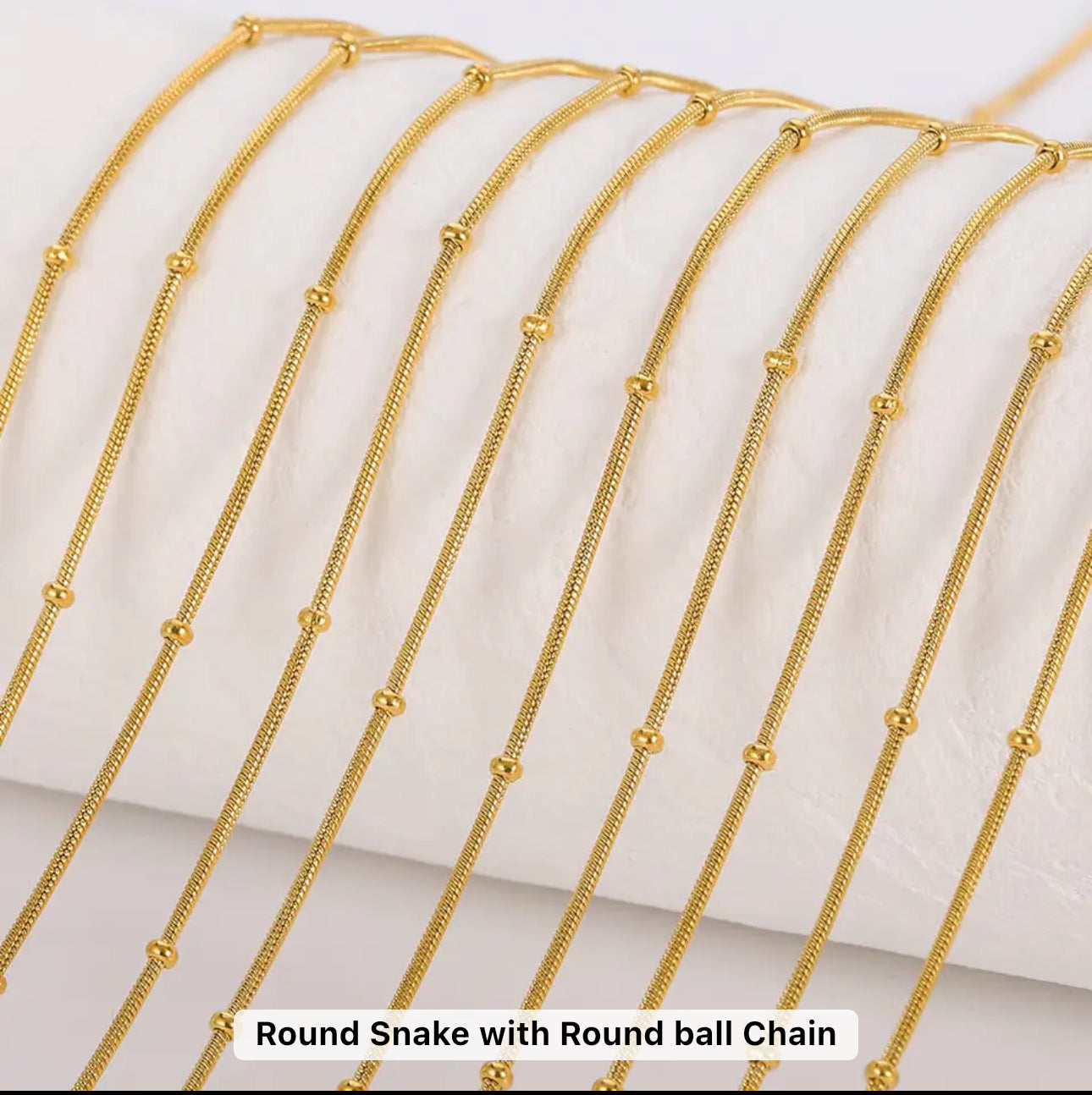 Dicab Stainless Steel Flat Round Snake and Rope Chains