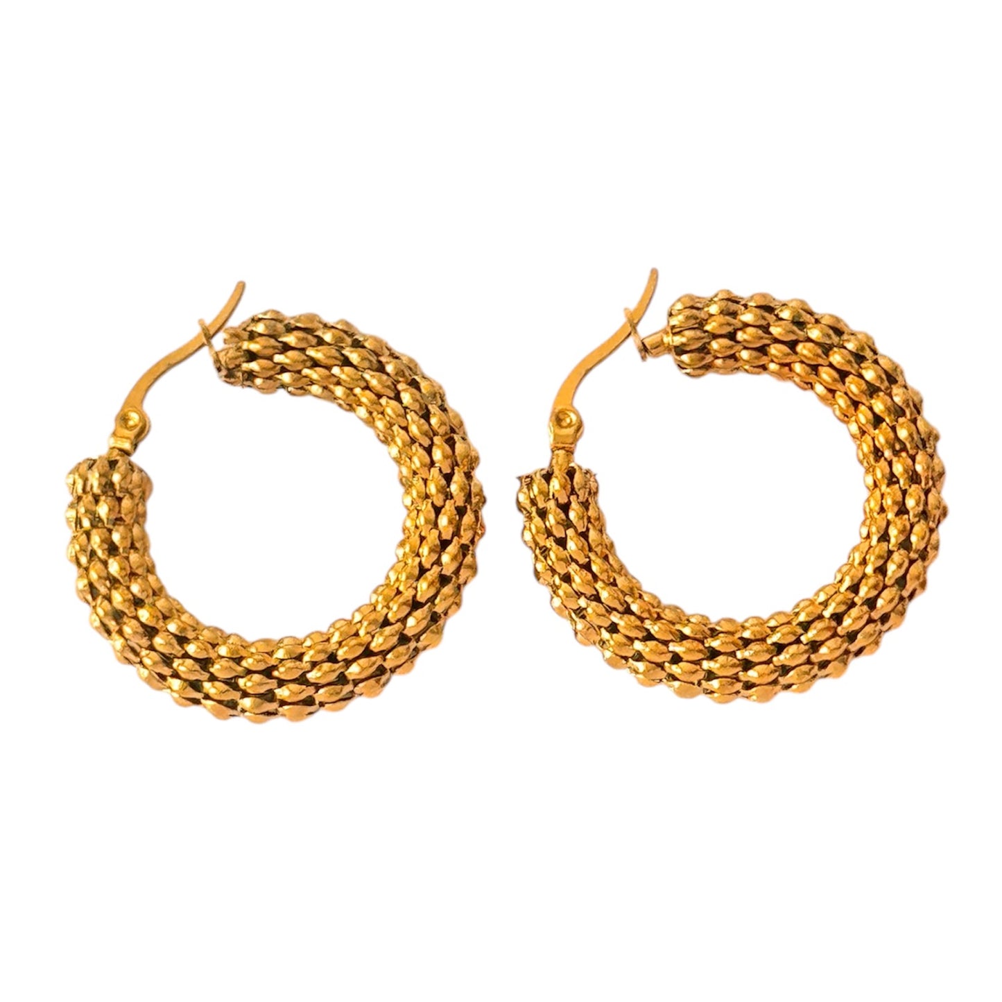 Deram 18K Gold Plated Elegant & Chunky Stainless Steel Hoop Earrings