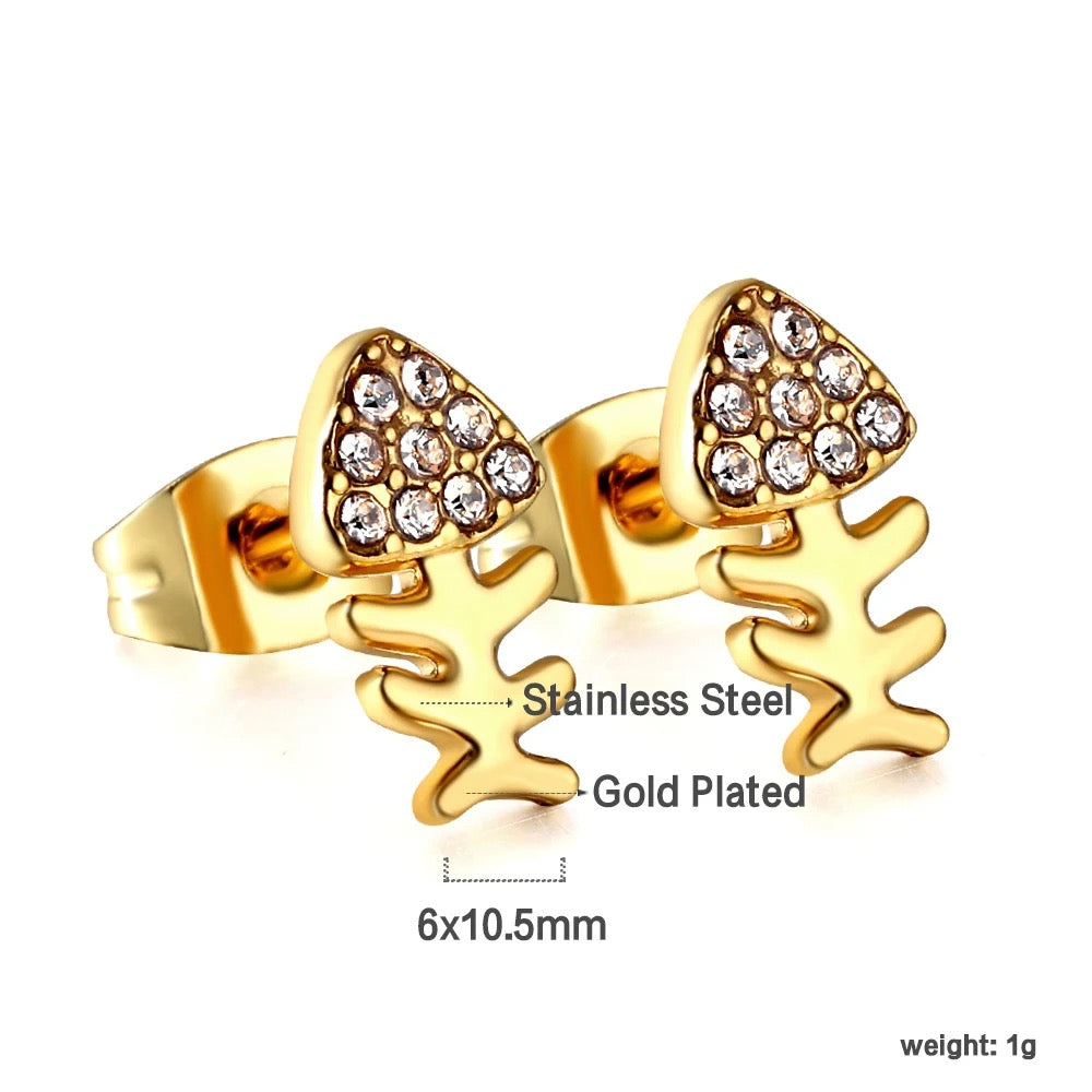 Decus Inbuilt Zirconia Crystal Stud Earrings