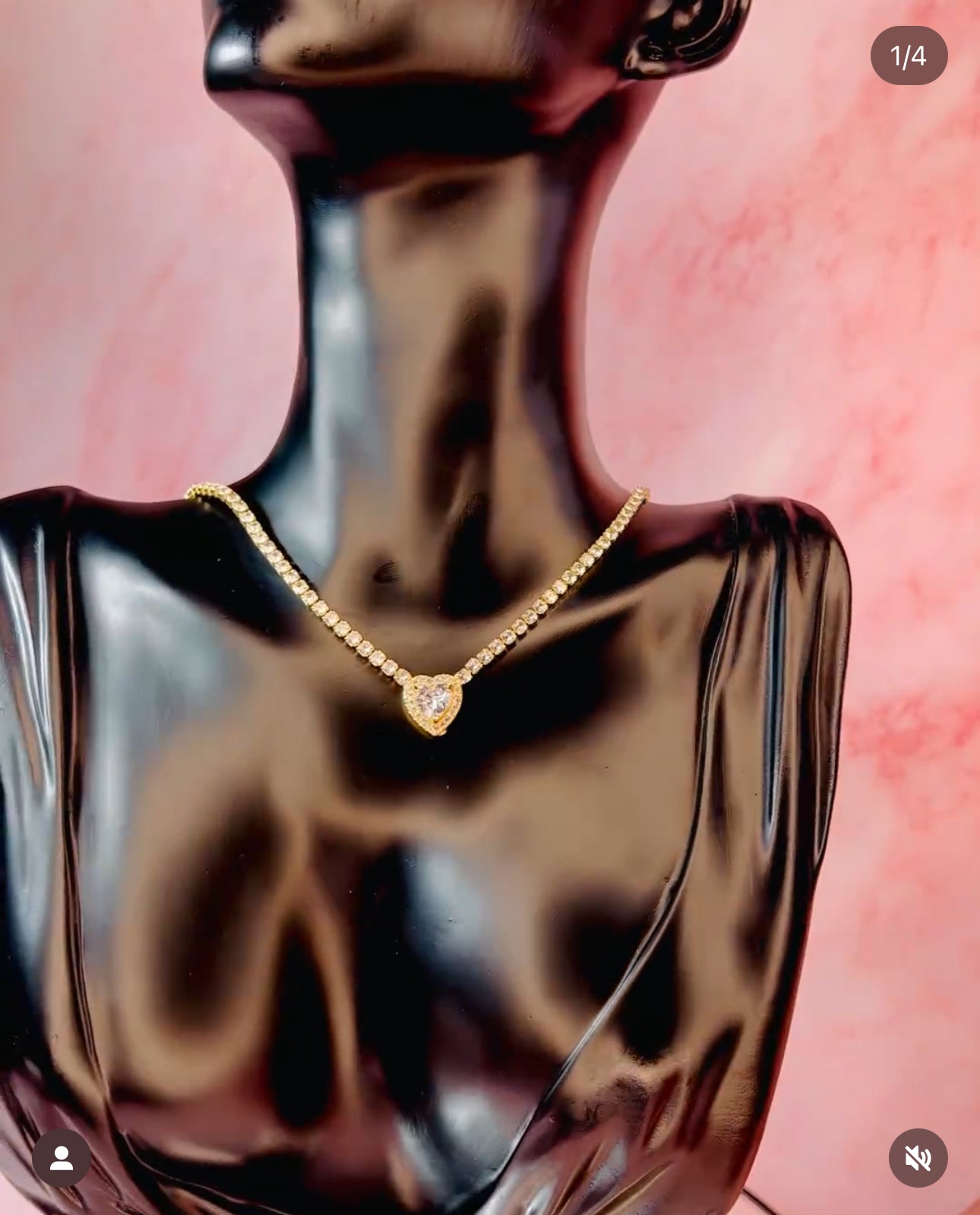 Diten1 Crystal Studded Elegant Chain Necklace